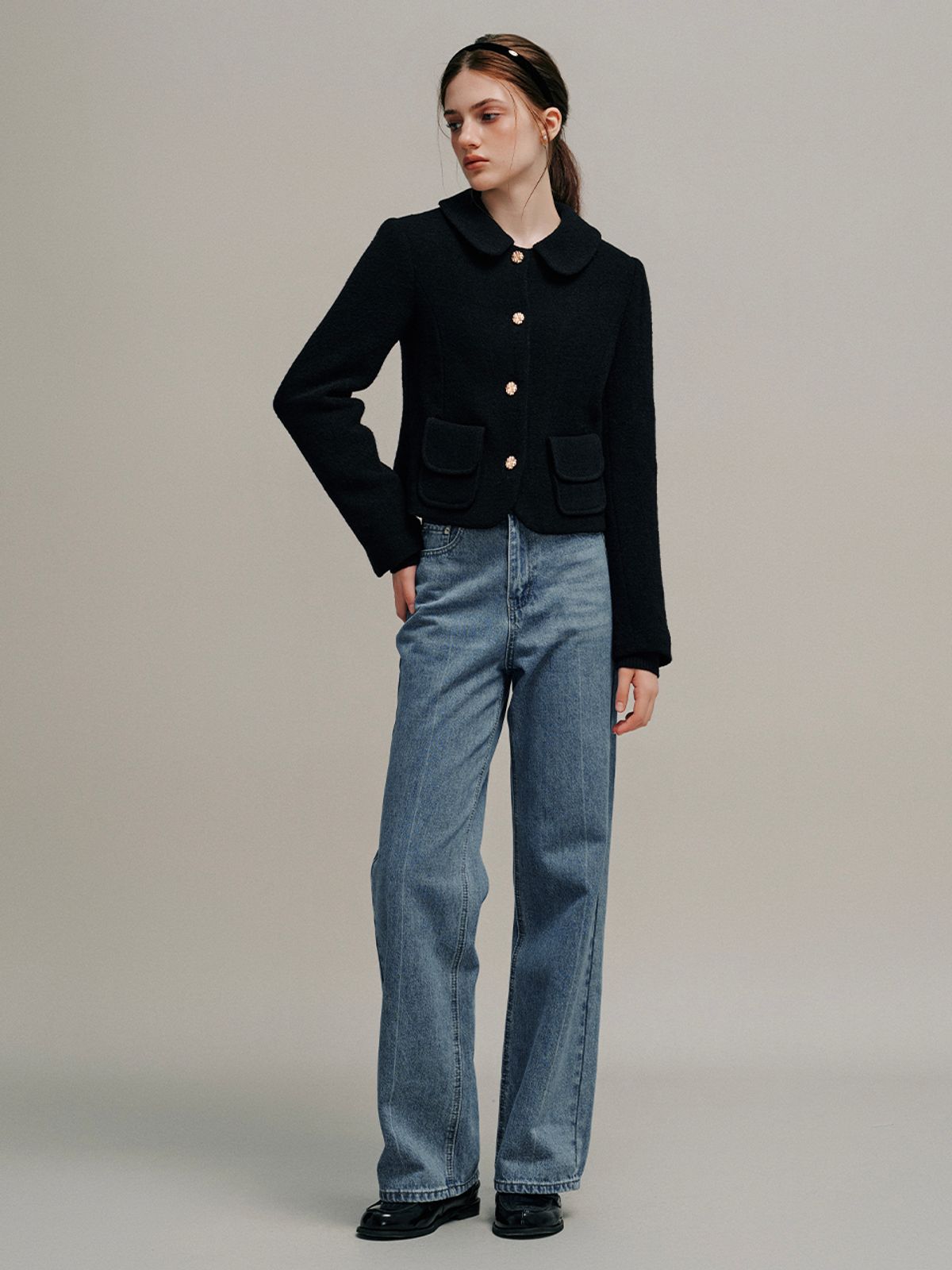 르니나(LENINA) KINSLEY wide washing denim pants_BLUE