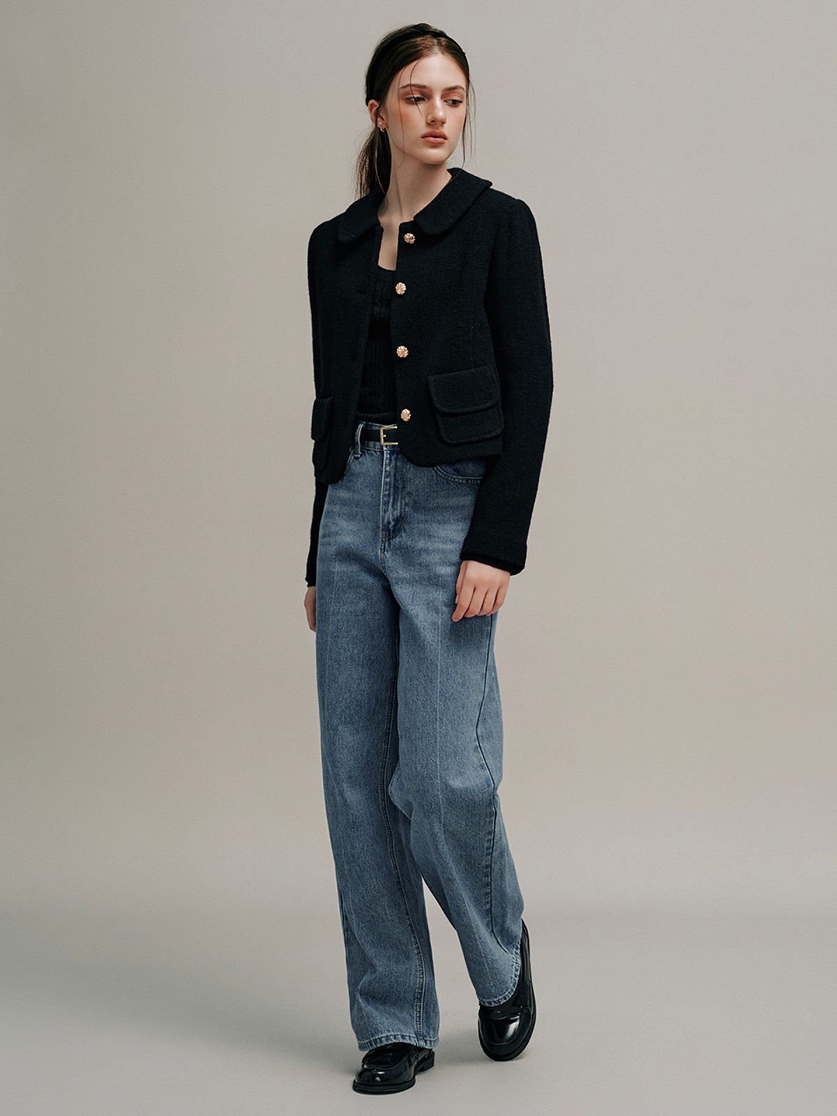 르니나(LENINA) KINSLEY wide washing denim pants_BLUE