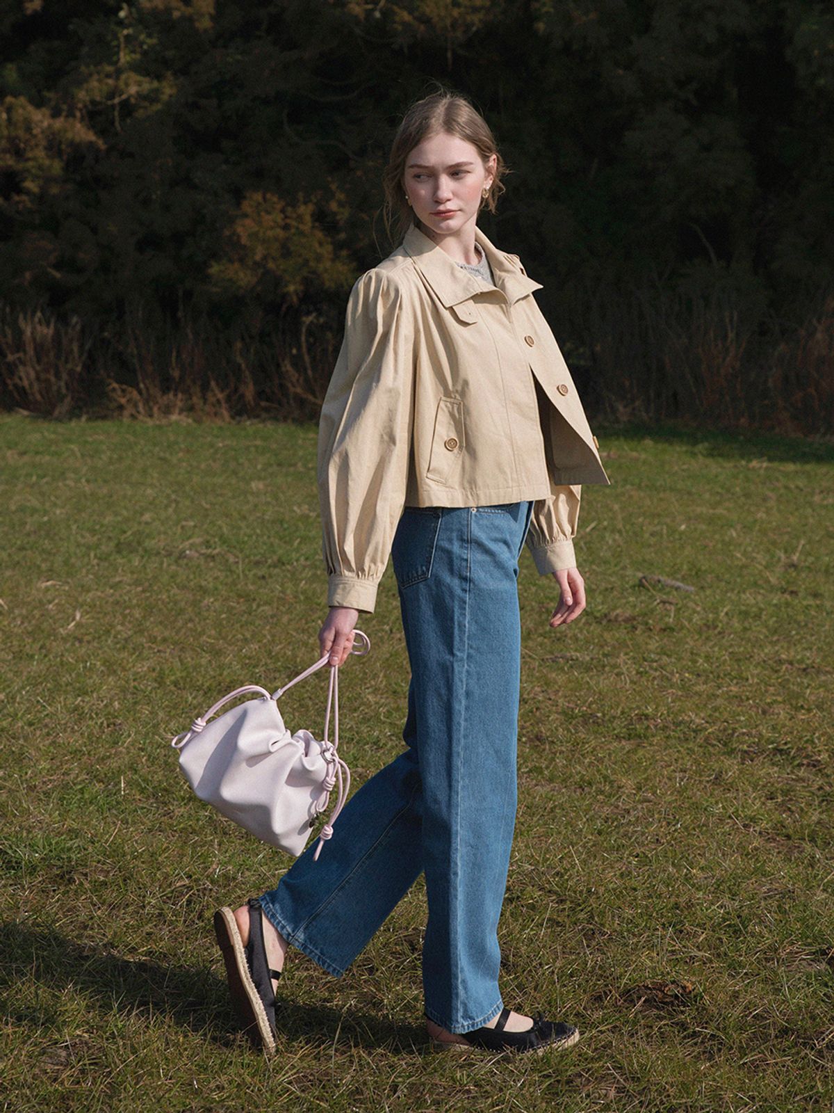 르니나(LENINA) KINSLEY wide washing denim pants_BLUE