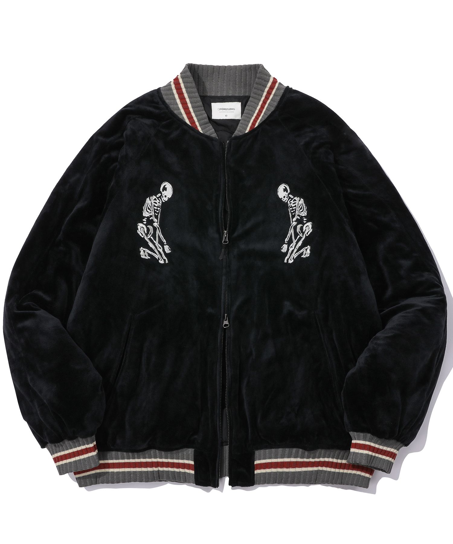 ☆CPGN STUDIO_COMPAGNO☆ Skull Web Souvenir Jacket Black MUSINSA | CPGN STUDIO Skull Web Souvenir Jacket Black