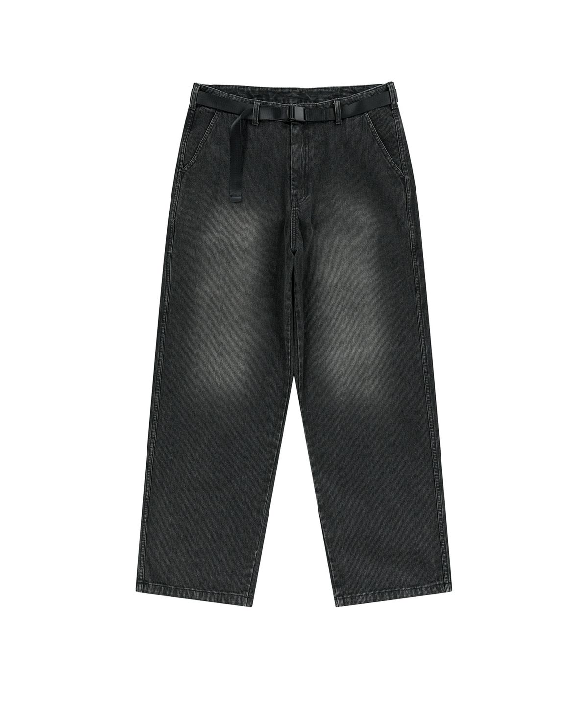 엔도어(ENDOOR) Belted corduroy denim pants (black)