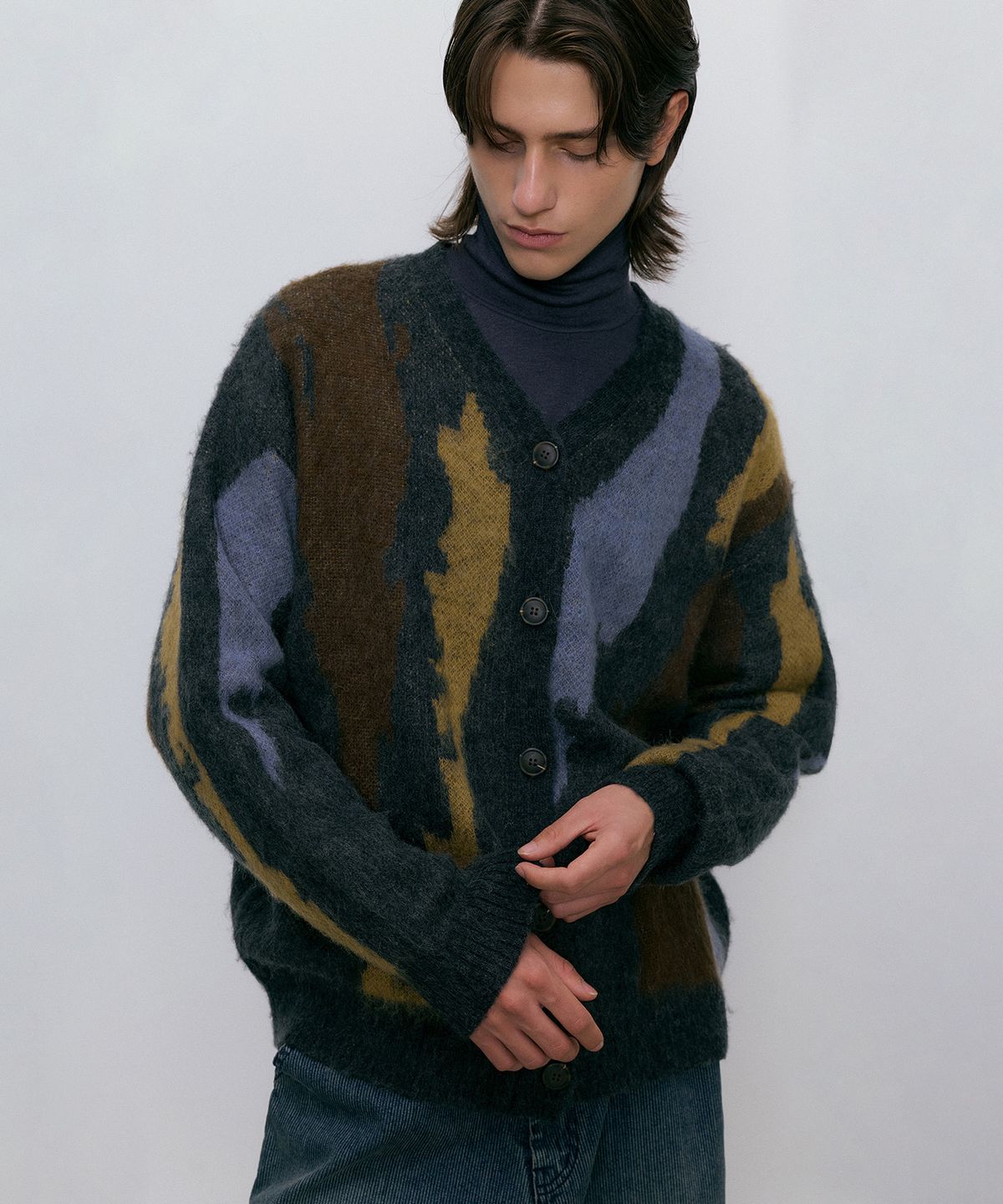 엔도어(ENDOOR) Blend knit cardigan (charcoal)