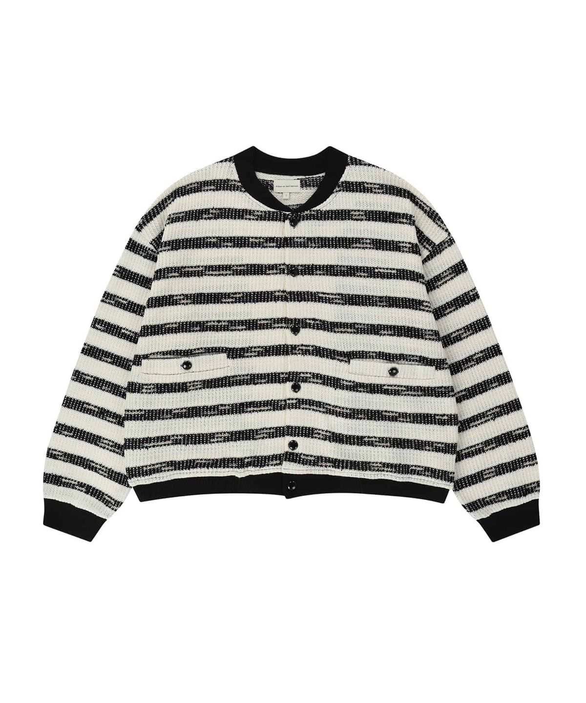 엔도어(ENDOOR) Needle crop cardigan (ecru stripe)