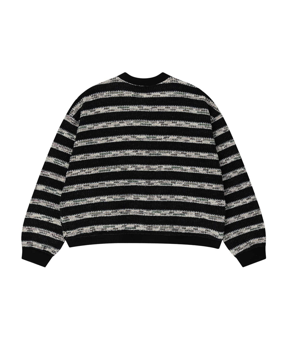 엔도어(ENDOOR) Needle crop cardigan (black stripe)