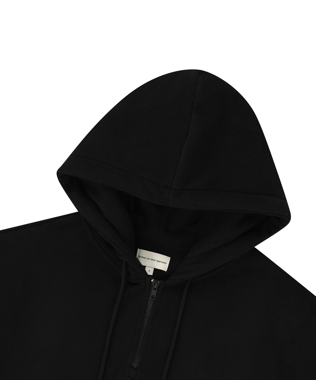 엔도어(ENDOOR) Fleece classic half zip-up hoodie (black)