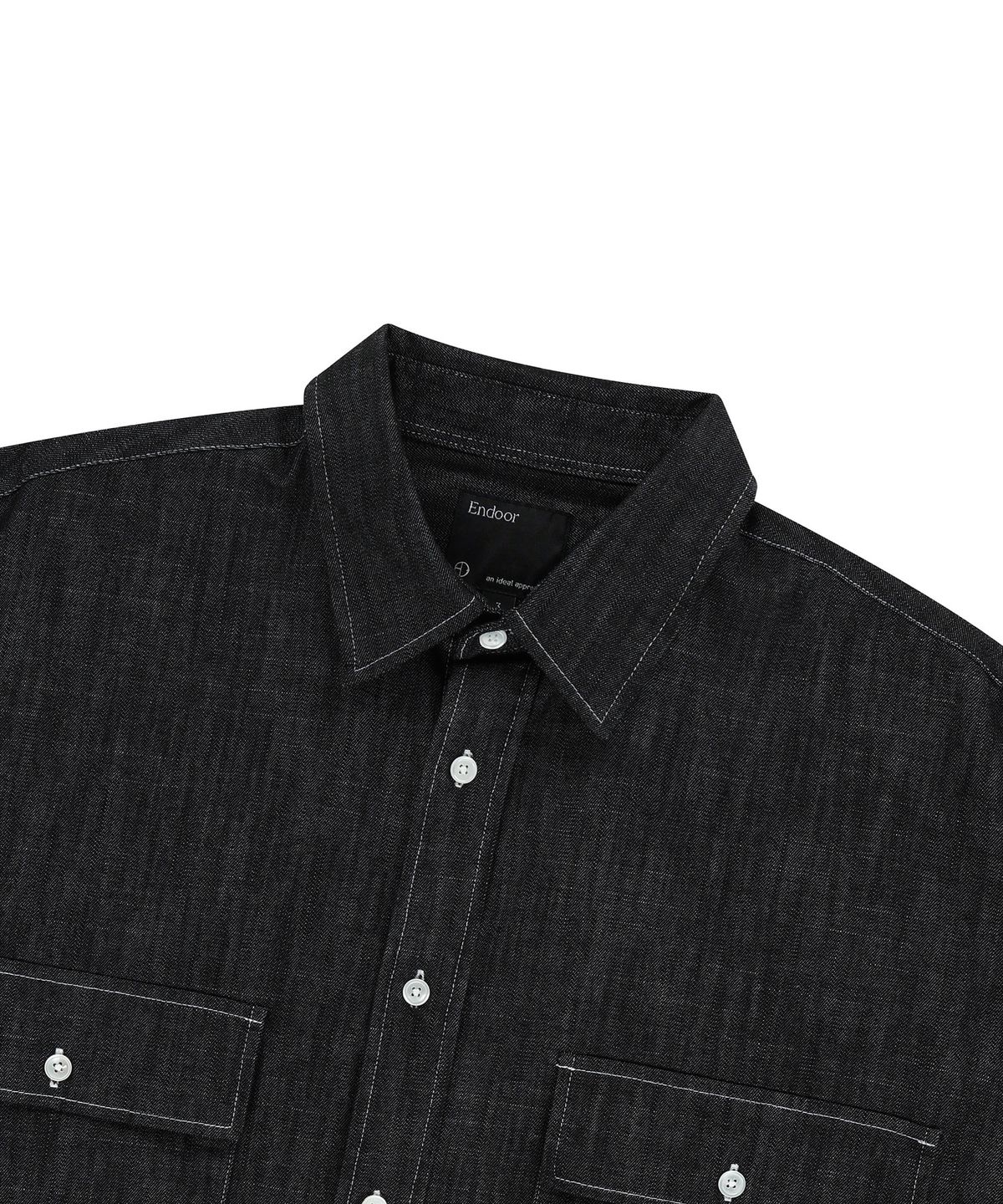 엔도어(ENDOOR) Washed over denim shirt (black)