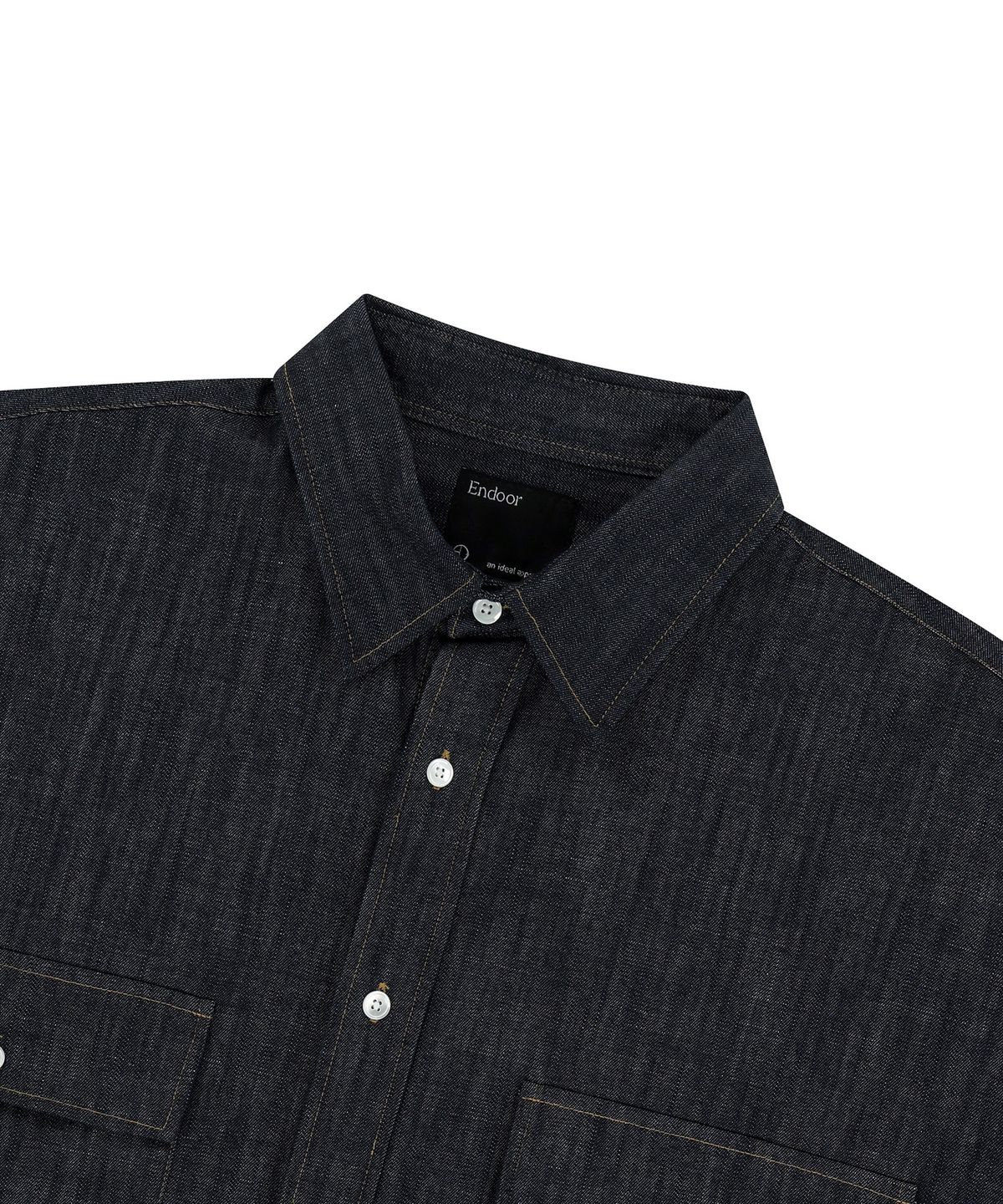엔도어(ENDOOR) Washed over denim shirt (deep blue)