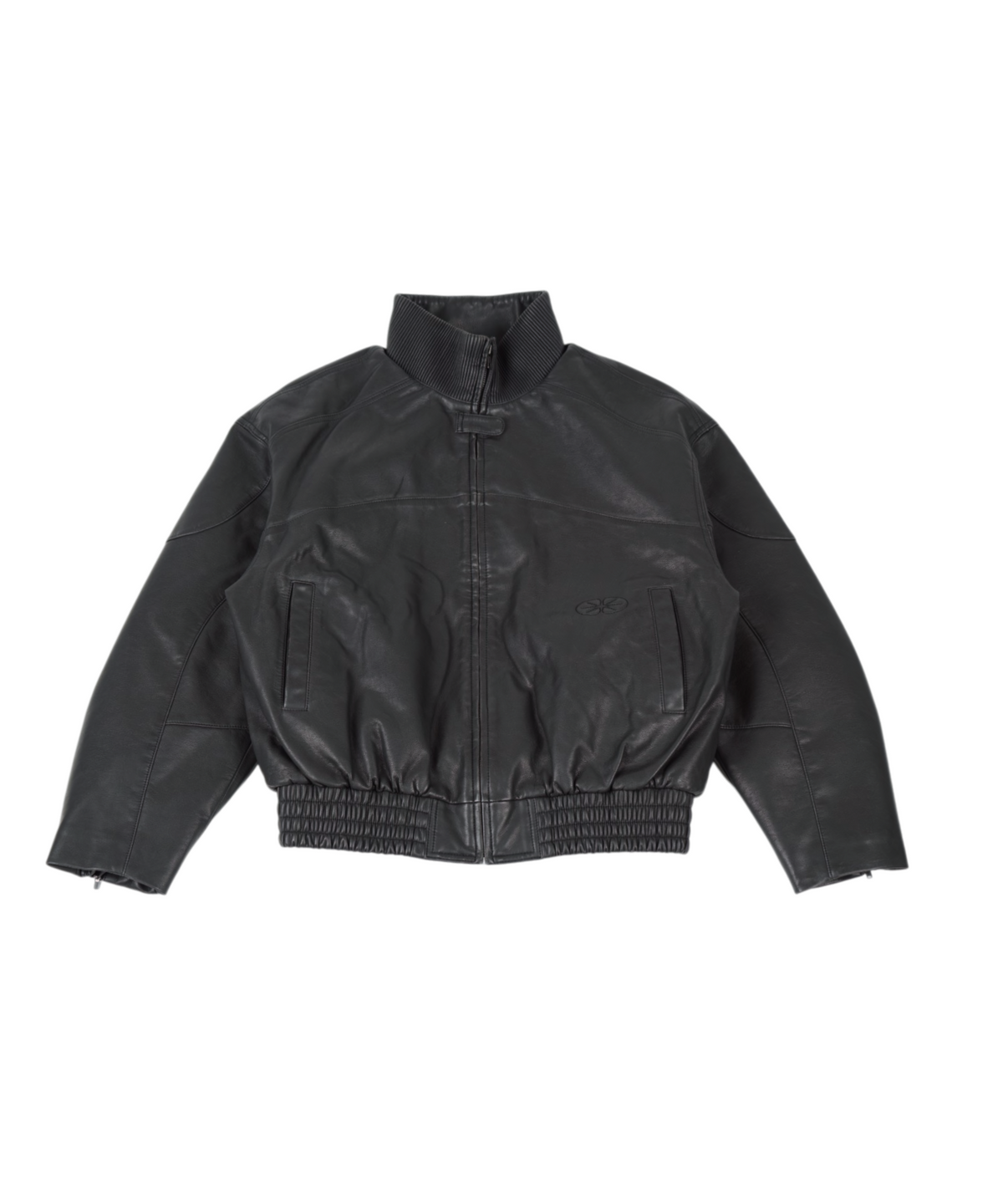 이알티알(ERTR) Vintage Leather Biker Jacket Black