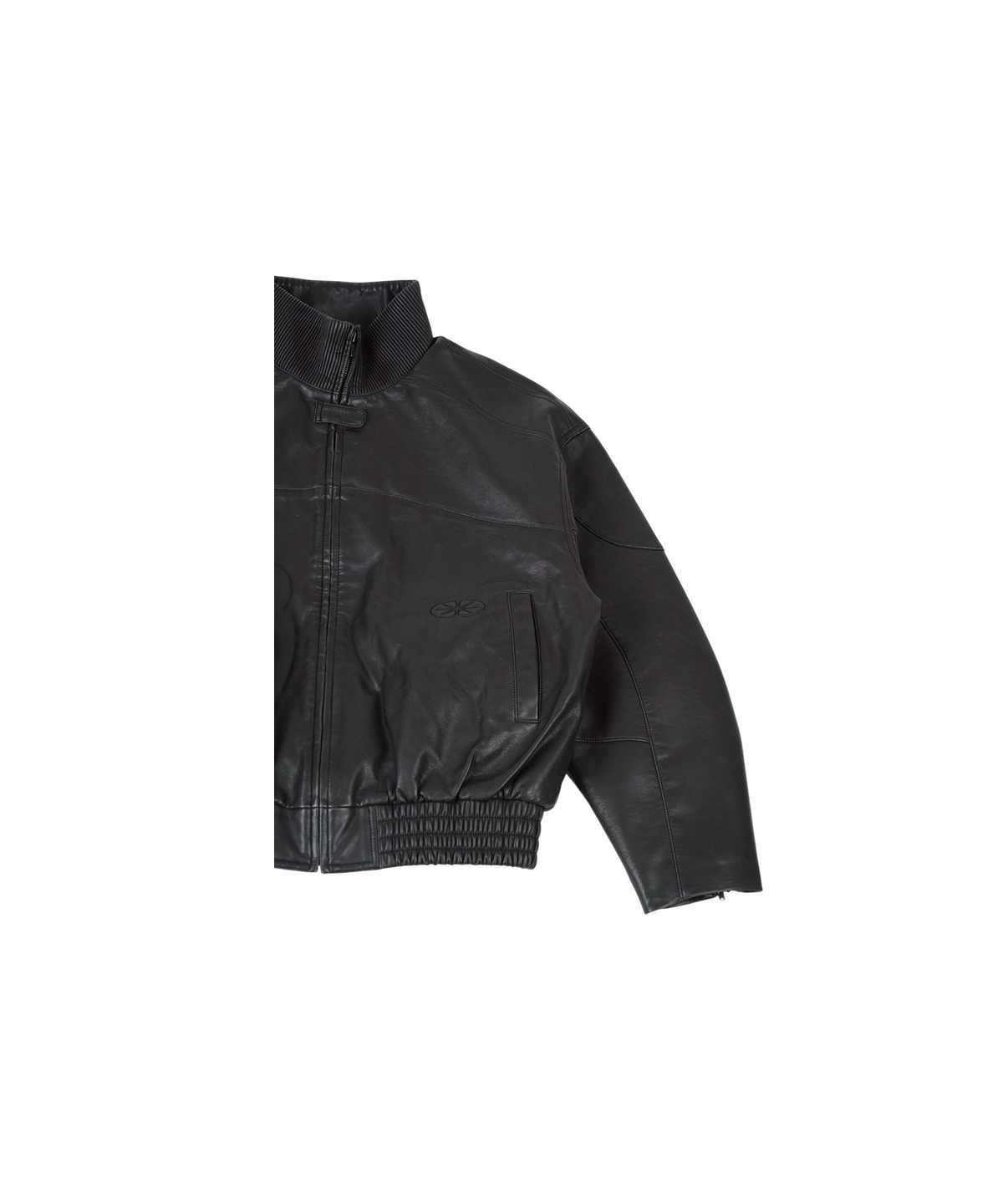이알티알(ERTR) Vintage Leather Biker Jacket Black