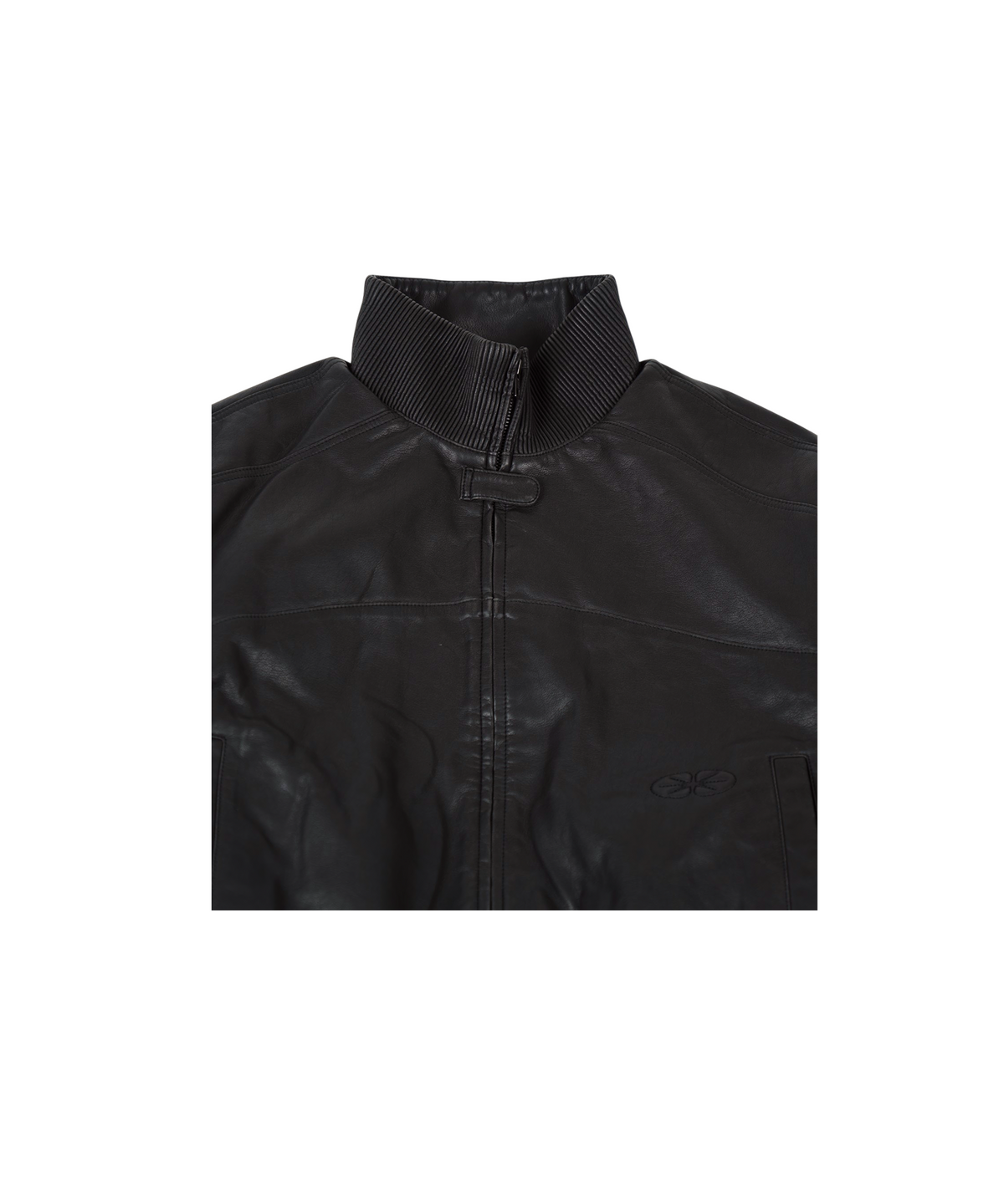 이알티알(ERTR) Vintage Leather Biker Jacket Black