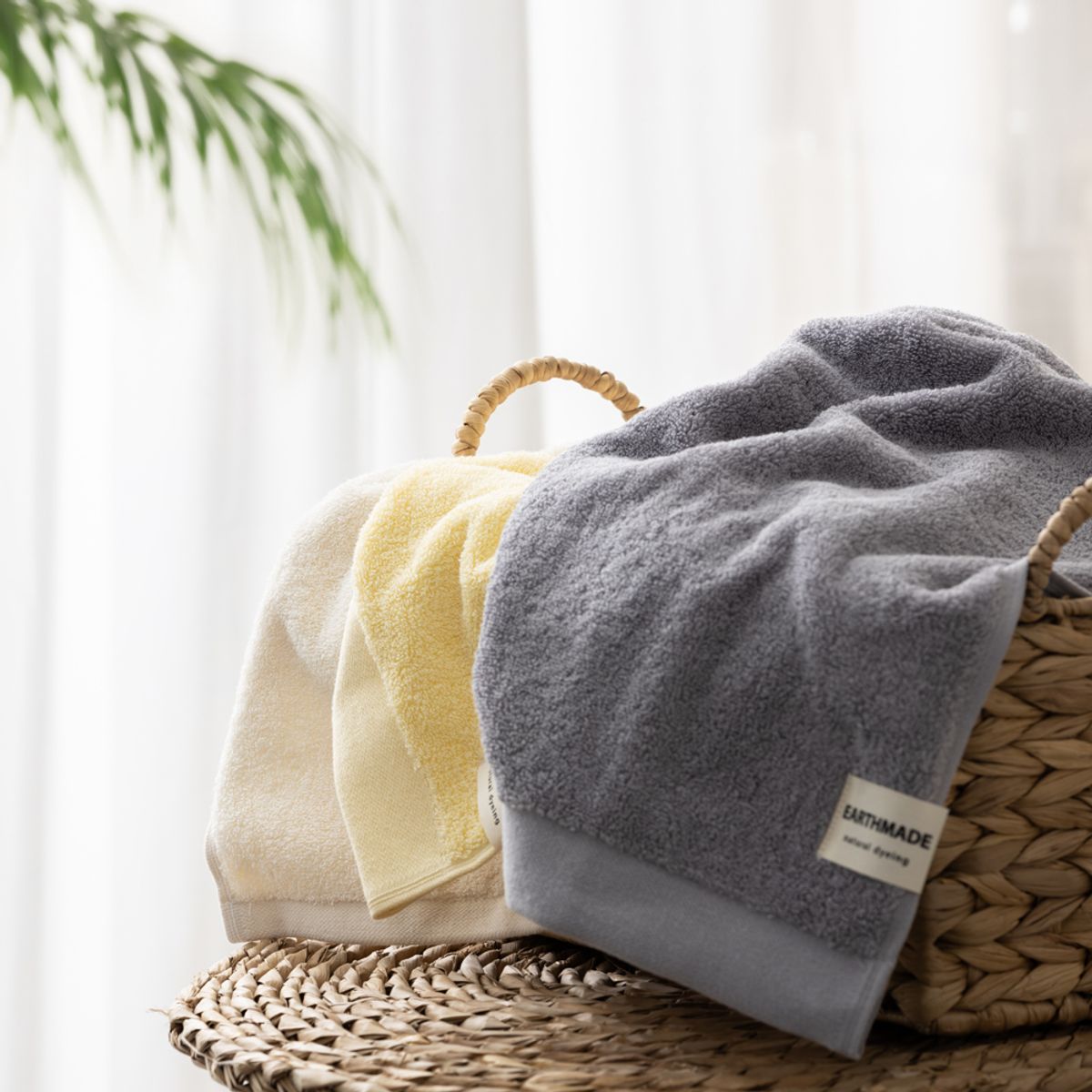 어스메이드(EARTHMADE) 스킨케어 식물염색 오가닉 170g 세면타월 5장