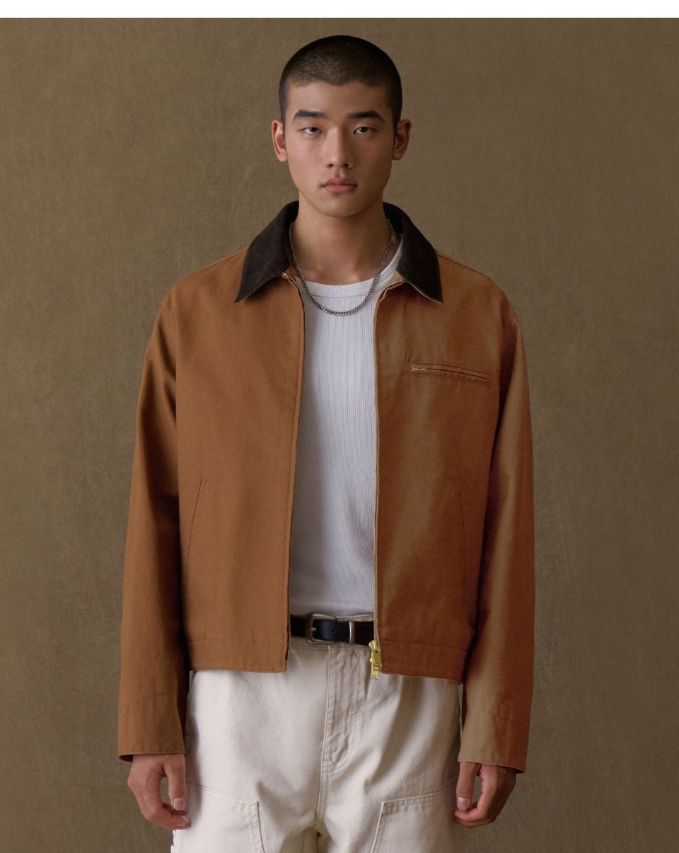 MONOHA Coated cotton work jacket / brown ☆MONOHA☆ Cotton dying