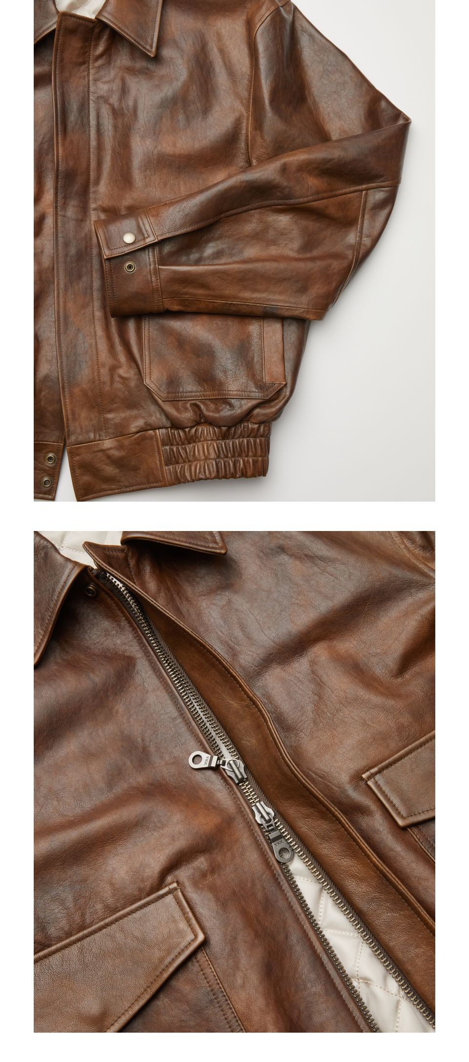 MUSINSA | COOR WOMEN Vegetable Leather A-2 Jacket (Brown)