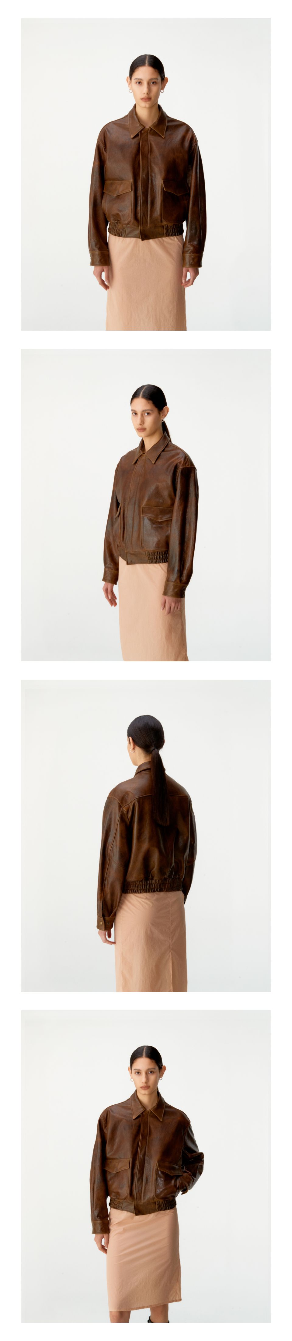 MUSINSA | COOR WOMEN Vegetable Leather A-2 Jacket (Brown)