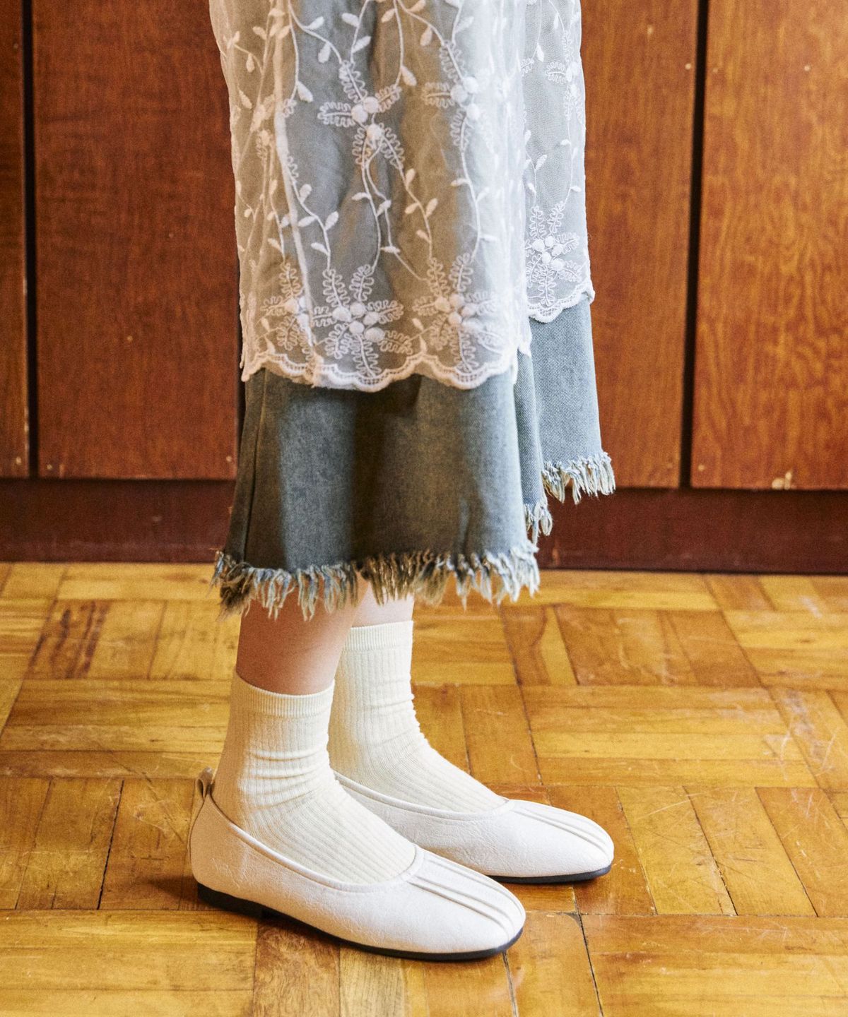 스퍼(SPUR) Pleats Elastic String 플랫슈즈 1.5cm -UA9016 (5color)