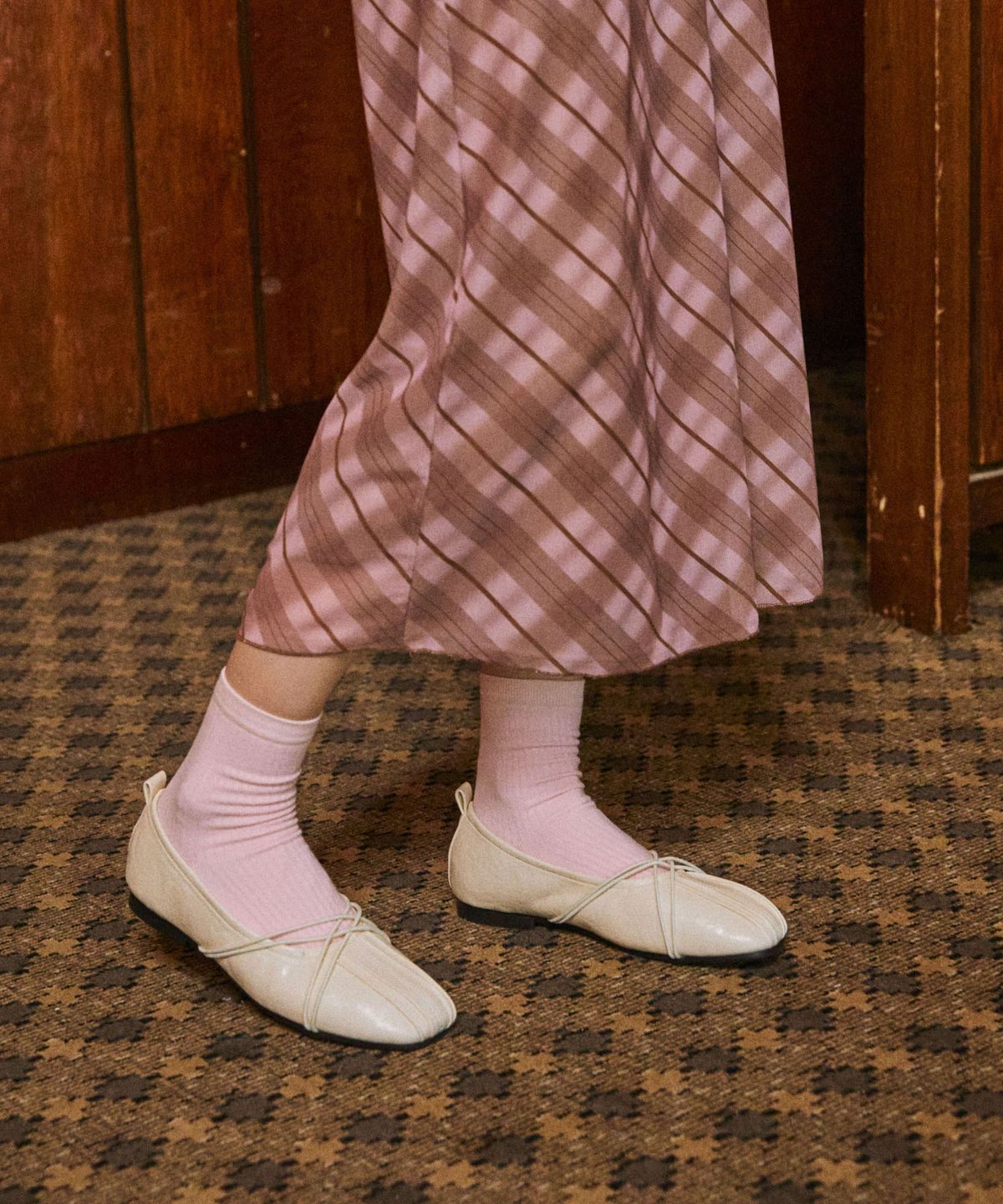 스퍼(SPUR) Pleats X-Elastic String 플랫슈즈 1.5cm -UA9017 (5color)