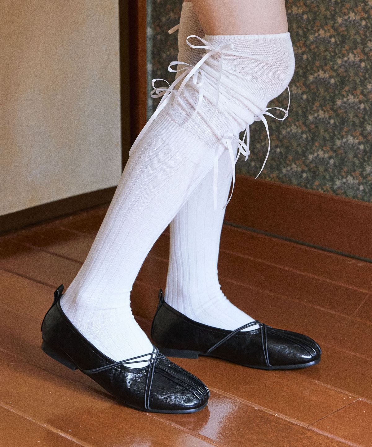 스퍼(SPUR) Pleats X-Elastic String 플랫슈즈 1.5cm -UA9017 (5color)