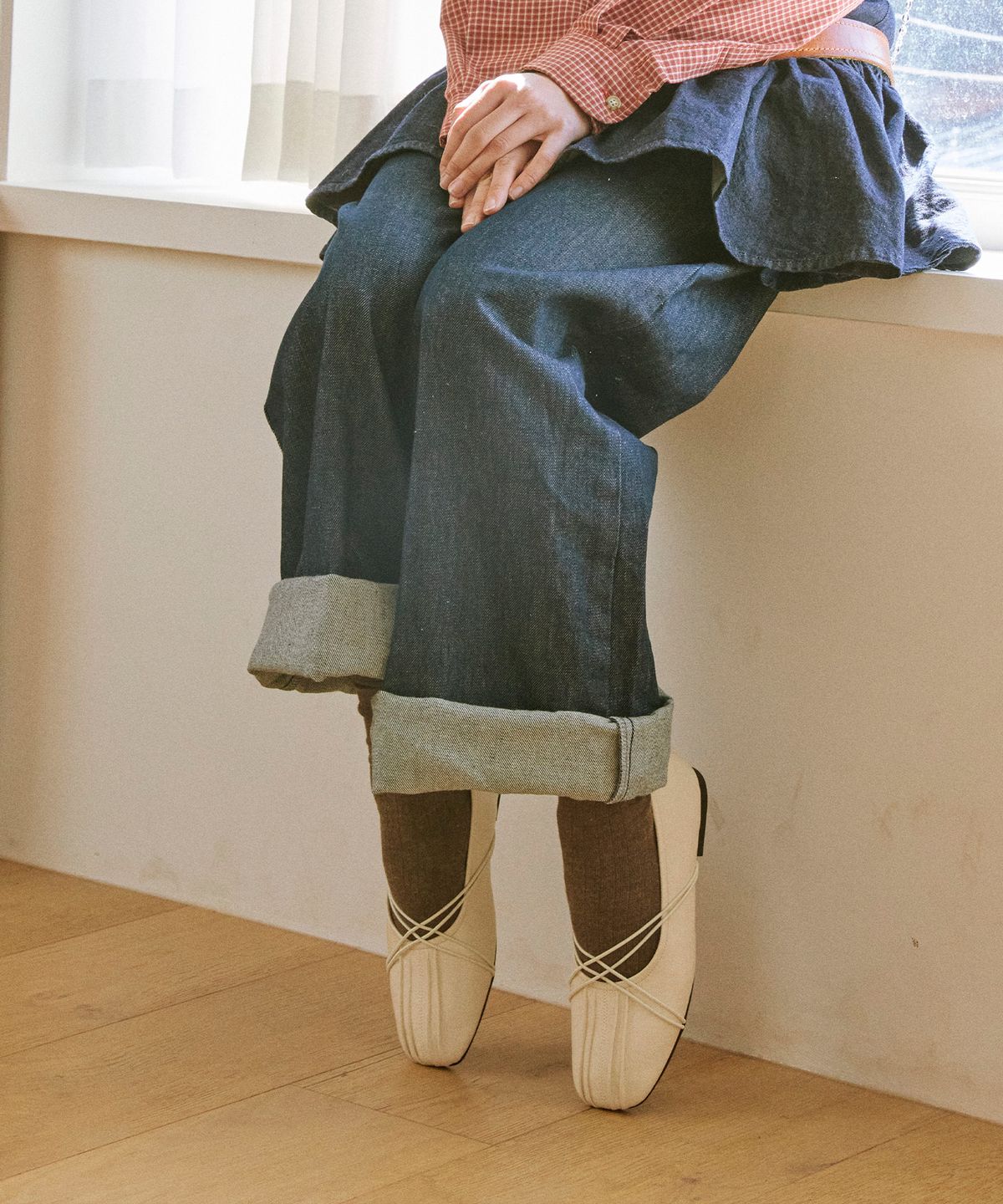 스퍼(SPUR) Pleats X-Elastic String 플랫슈즈 1.5cm -UA9017 (5color)
