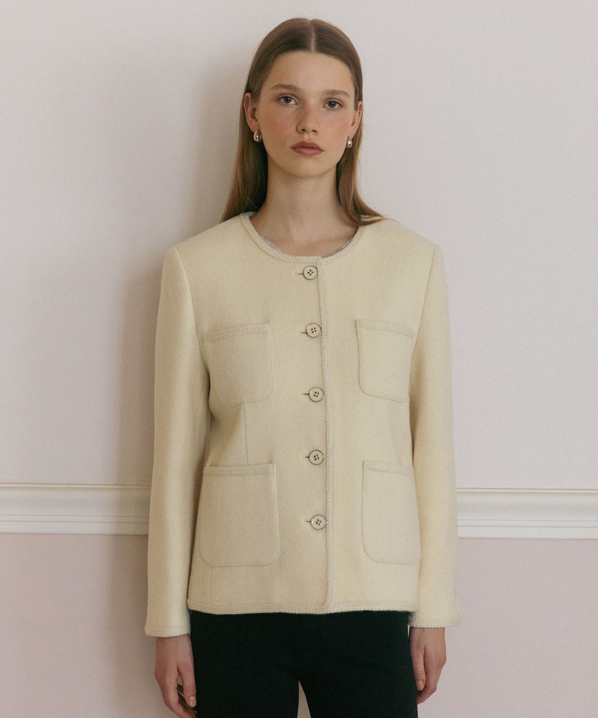 튜드먼트(TTUDEMENT) [2COLORS] BOUCLE TWEED JACKET
