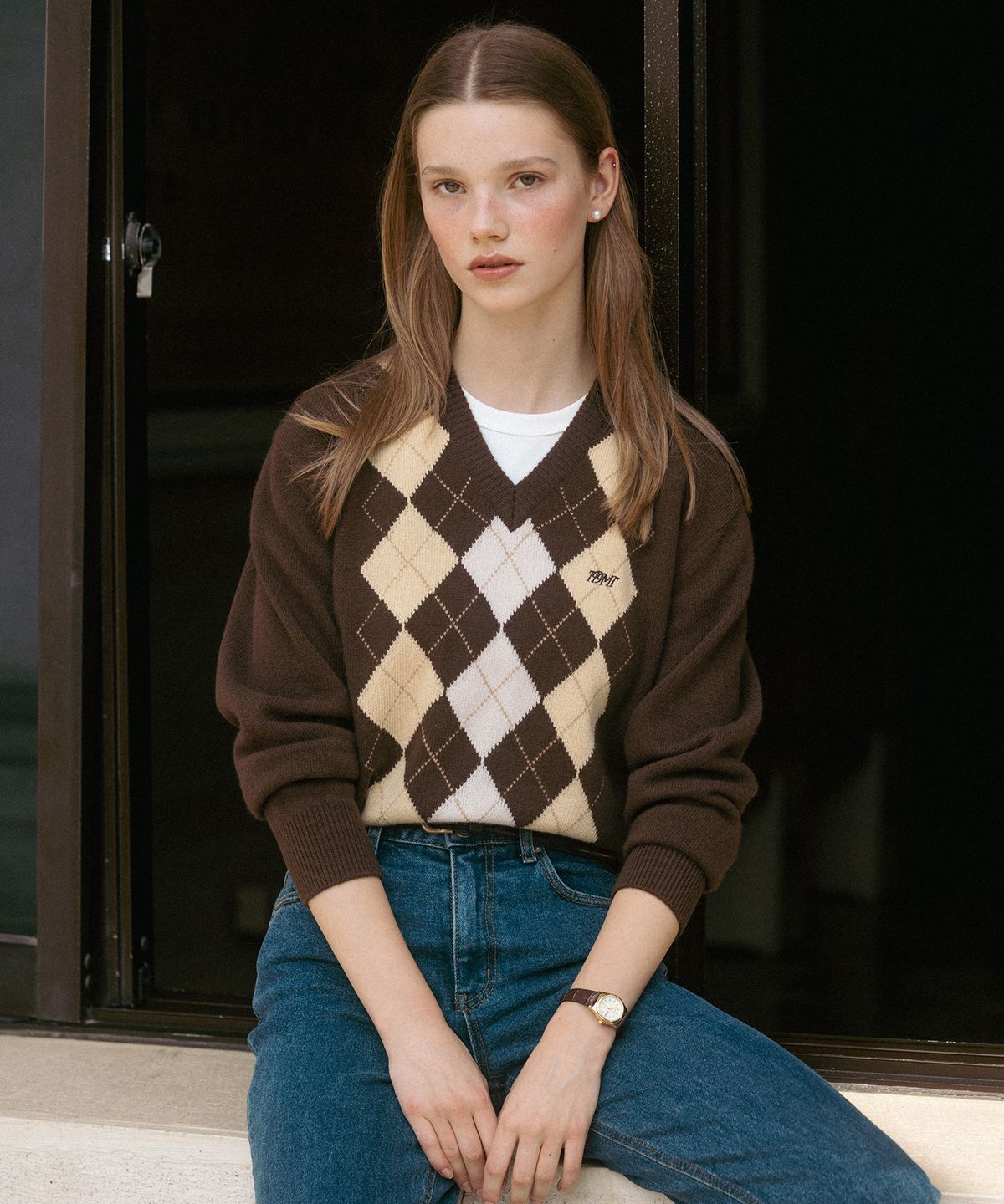 튜드먼트(TTUDEMENT) [3COLORS] ARGYLE WOOL KNIT PULLOVER