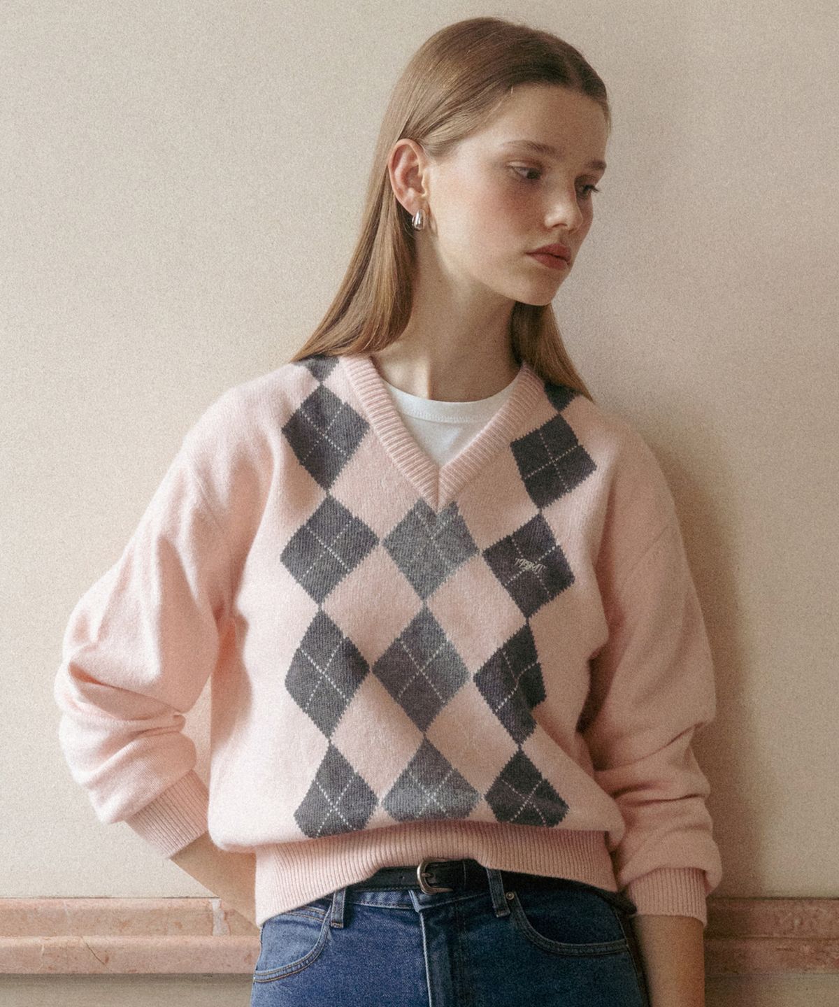 튜드먼트(TTUDEMENT) [3COLORS] ARGYLE WOOL KNIT PULLOVER