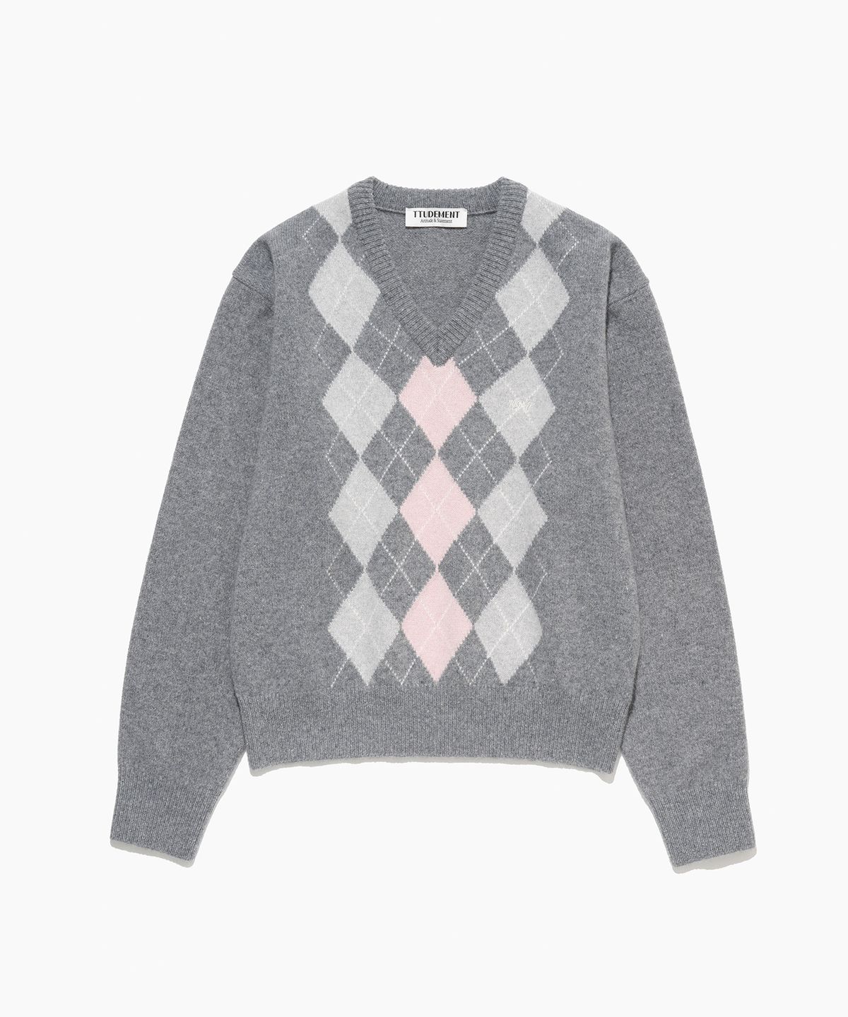 튜드먼트(TTUDEMENT) [3COLORS] ARGYLE WOOL KNIT PULLOVER