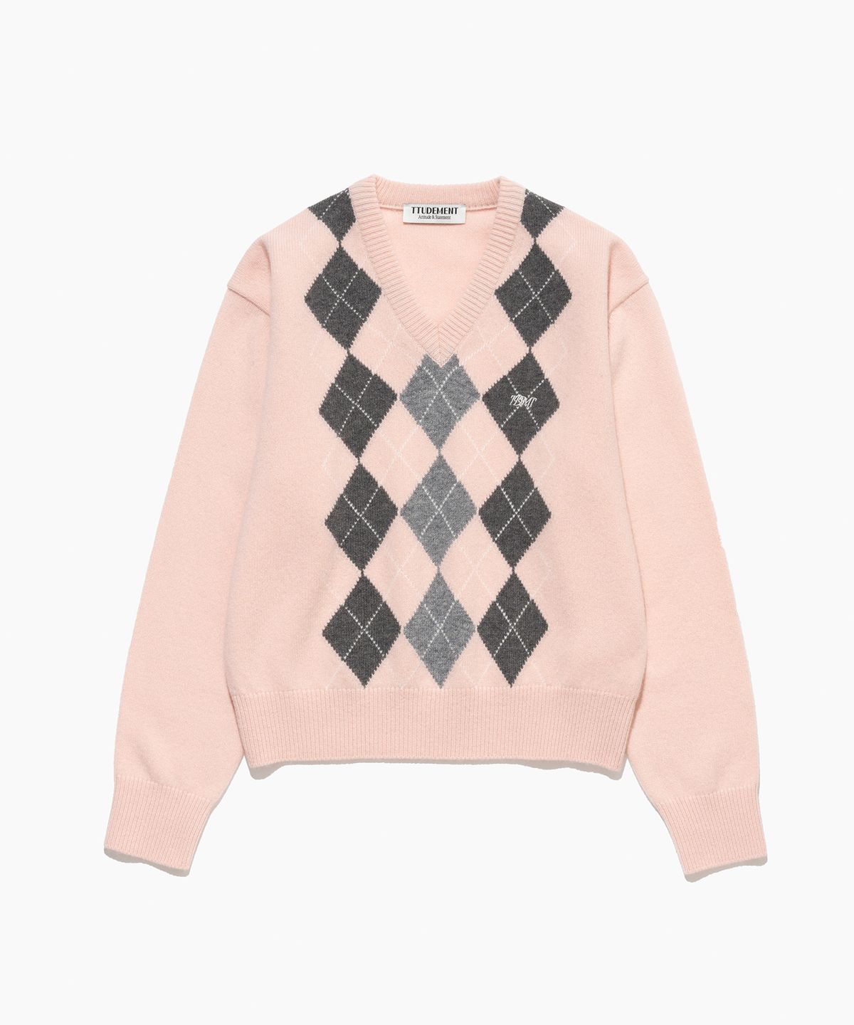 튜드먼트(TTUDEMENT) [3COLORS] ARGYLE WOOL KNIT PULLOVER