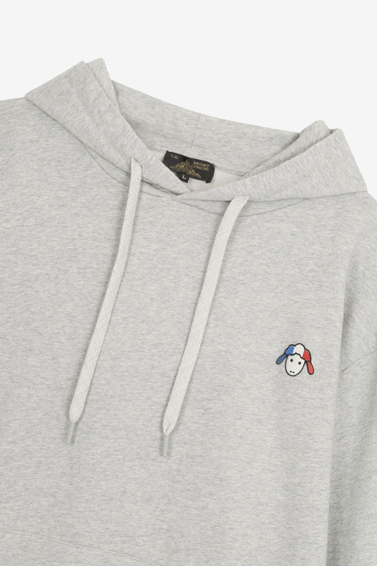 르몽생미셸(LE MONT ST MICHEL) Basic Hooded Sweatshirt (Small Mutton)_Melange Grey