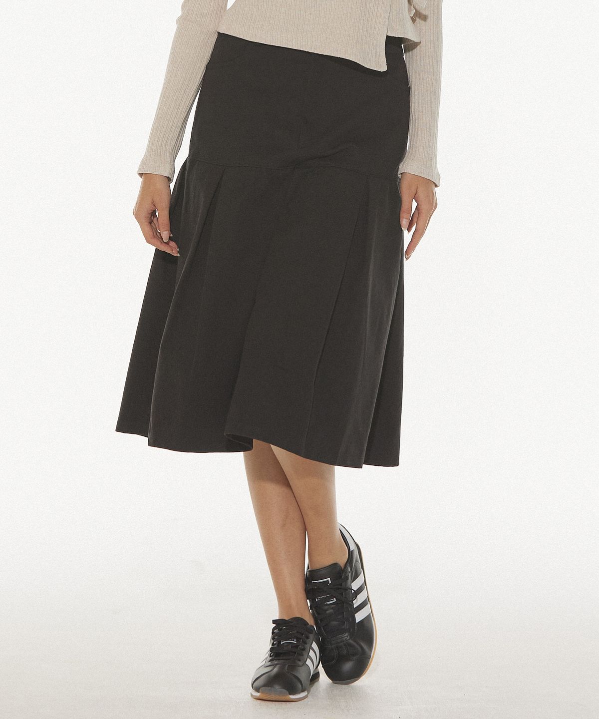 디어스토커(DEARSTALKER) TIA PLEATS LONG SKIRT - BLACK