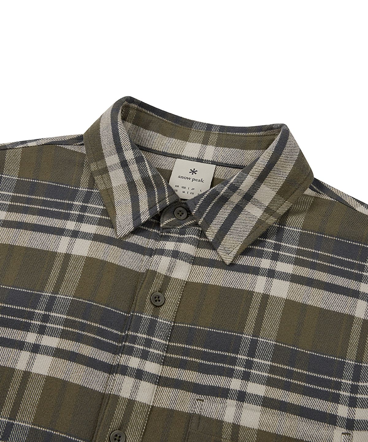 스노우피크 어패럴(SNOWPEAK APPAREL) 리사이클 체크 셔츠 (S24FMFSH02) Olive