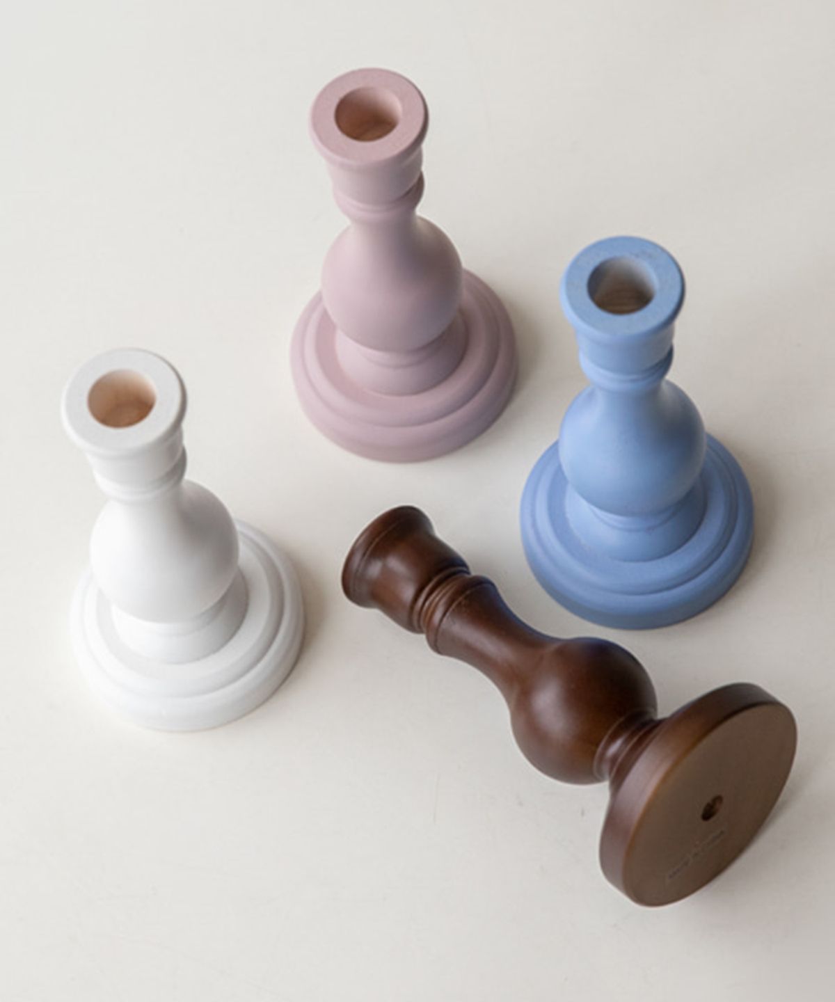 류블류샵(LYUBLYUSHOP) 파스텔 우드 캔들홀더 4colors
