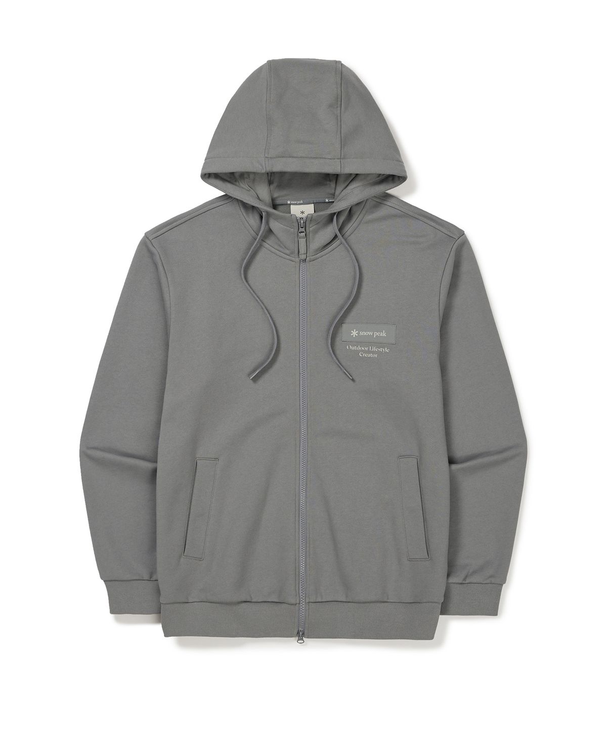 스노우피크 어패럴(SNOWPEAK APPAREL) 우븐 패치 후드 집업 (S24FMFFJ24) Dark Gray