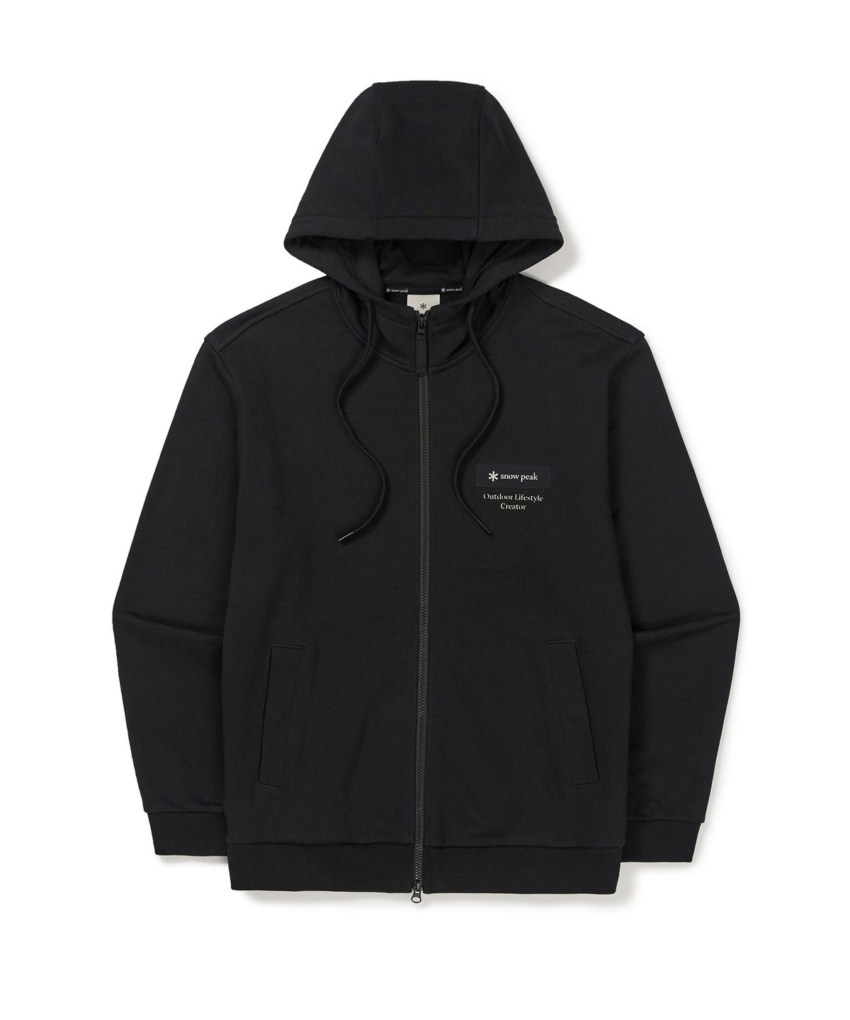 스노우피크 어패럴(SNOWPEAK APPAREL) 우븐 패치 후드 집업 (S24FMFFJ24) Black