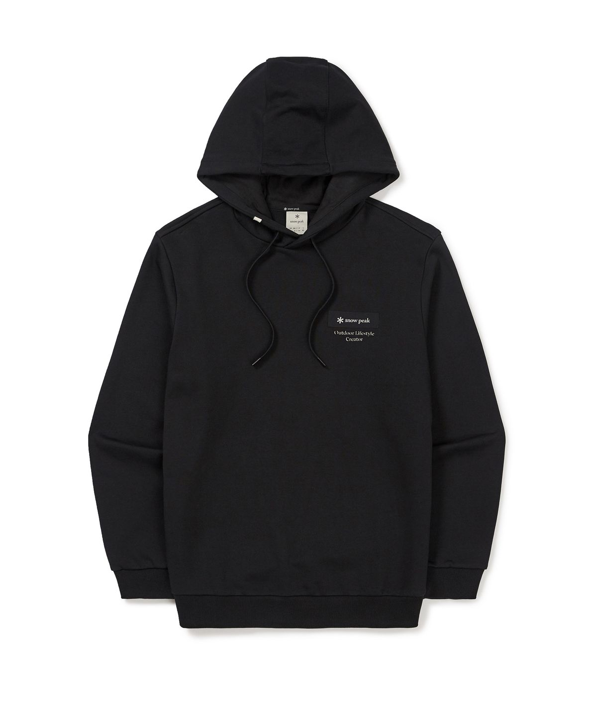 스노우피크 어패럴(SNOWPEAK APPAREL) 우븐 패치 후드 티셔츠 (S24FMFHD24) Black