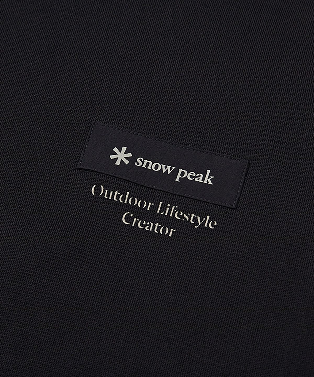 스노우피크 어패럴(SNOWPEAK APPAREL) 우븐 패치 후드 티셔츠 (S24FMFHD24) Black
