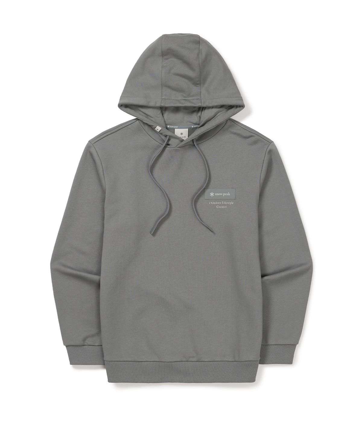 스노우피크 어패럴(SNOWPEAK APPAREL) 우븐 패치 후드 티셔츠 (S24FMFHD24) Dark Gray