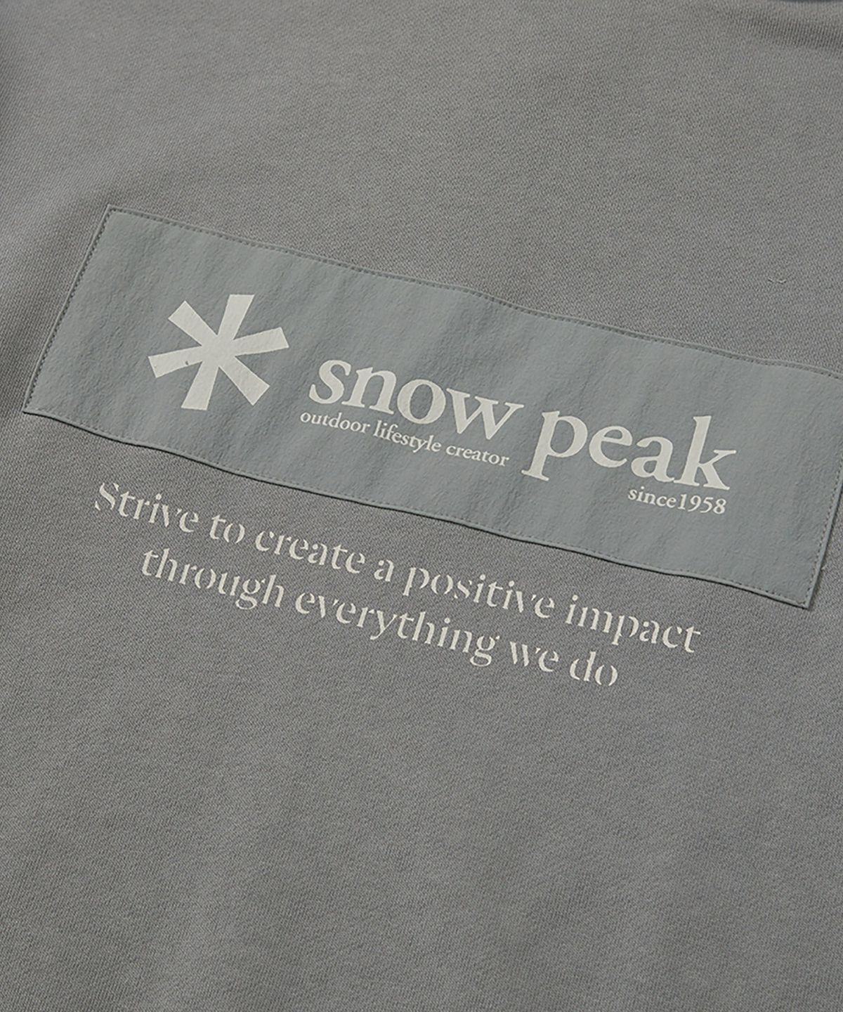 스노우피크 어패럴(SNOWPEAK APPAREL) 우븐 패치 후드 티셔츠 (S24FMFHD24) Dark Gray