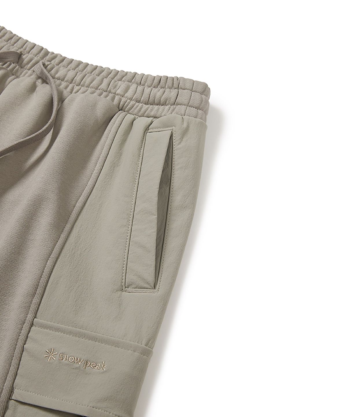 스노우피크 어패럴(SNOWPEAK APPAREL) 우븐 믹스 조거 팬츠 (S24FMFFP24) Beige Gray