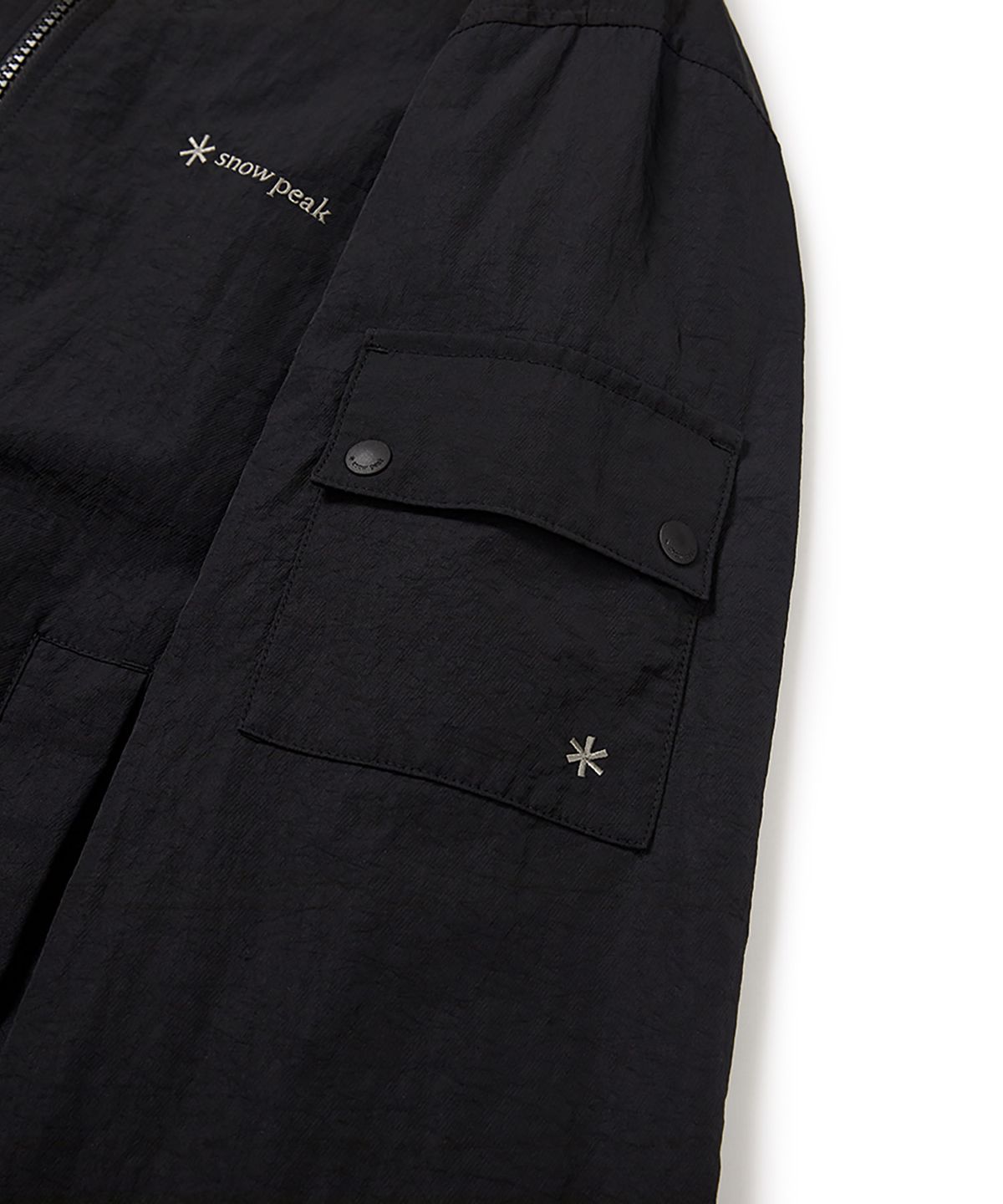 스노우피크 어패럴(SNOWPEAK APPAREL) 우븐 패치 봄버 자켓 (S24FMTWB36) Black