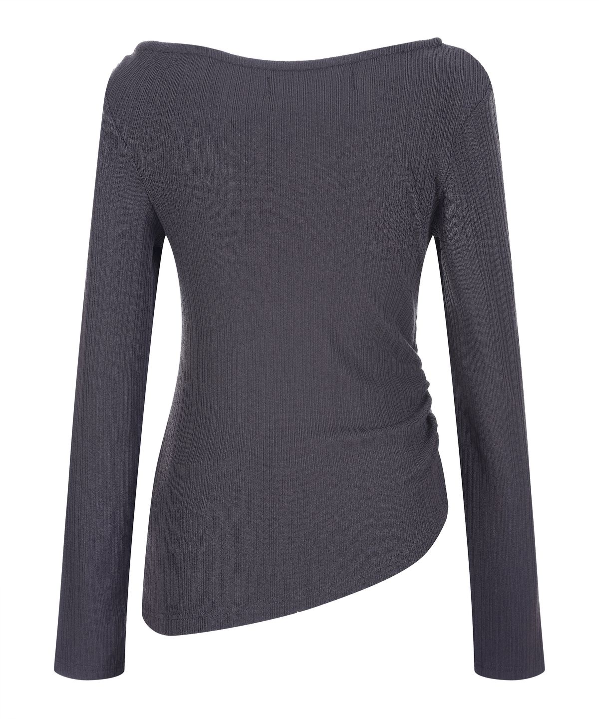 라라폭스(LALAFOX) UNBALANCE OFF-SHOULDER T-SHIRT DARK GREY 오프숄더 티셔츠  BQ4CL011