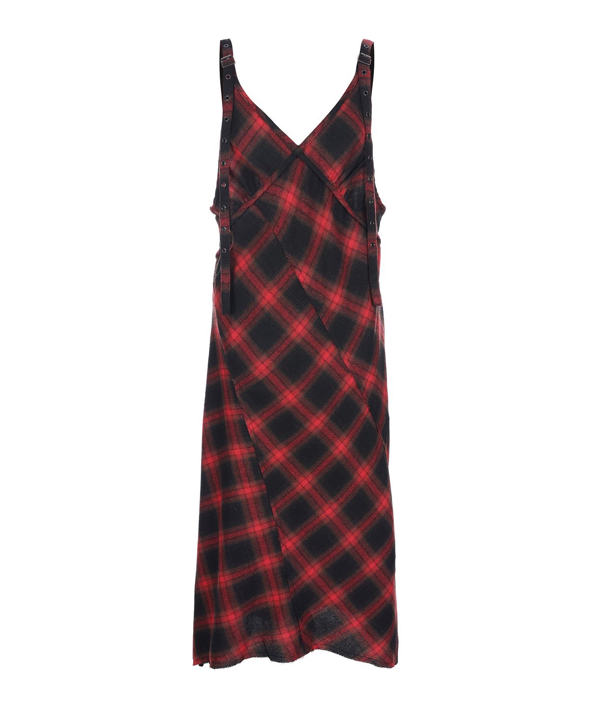 라라폭스(LALAFOX) CHECK EYELET STRAP DRESS RED 체크 원피스 BQ4WO002
