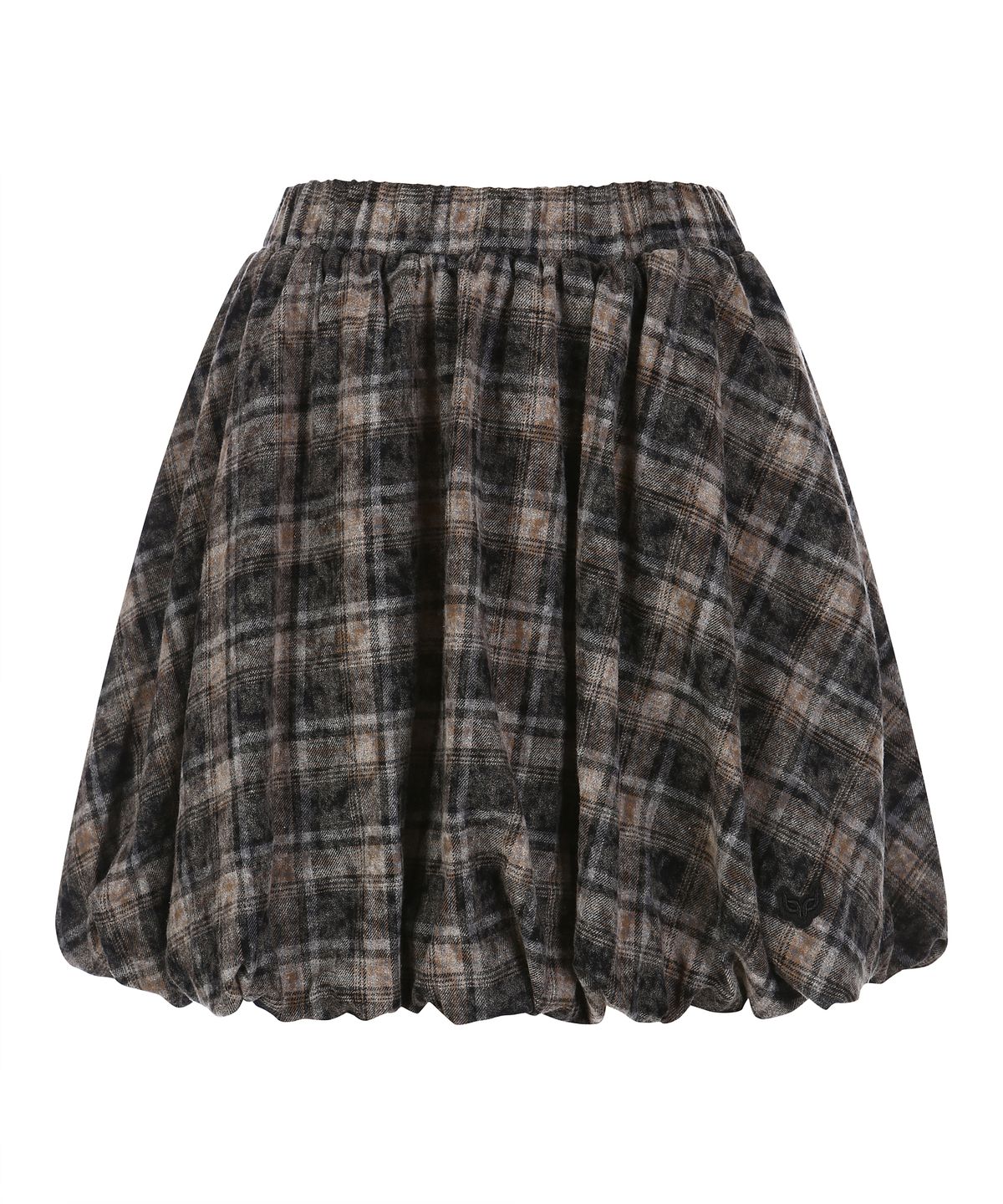 라라폭스(LALAFOX) CHECK BALLOON SKIRT BROWN 체크 벌룬 스커트  BQ4WS002