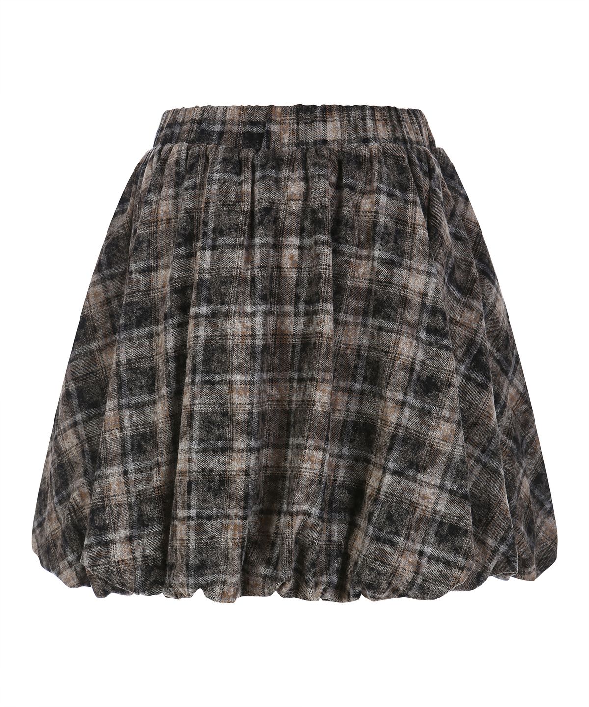 라라폭스(LALAFOX) CHECK BALLOON SKIRT BROWN 체크 벌룬 스커트  BQ4WS002