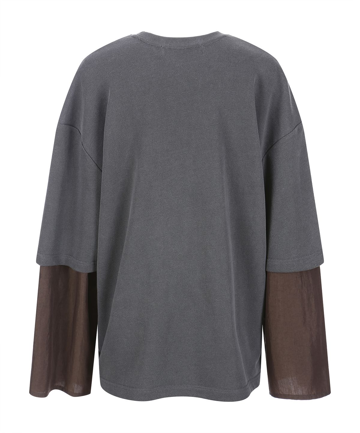 라라폭스(LALAFOX) LAYERED OVERSIZED T-SHIRT CHARCOAL 레이어드 오버사이즈 티셔츠 BQ4CL016