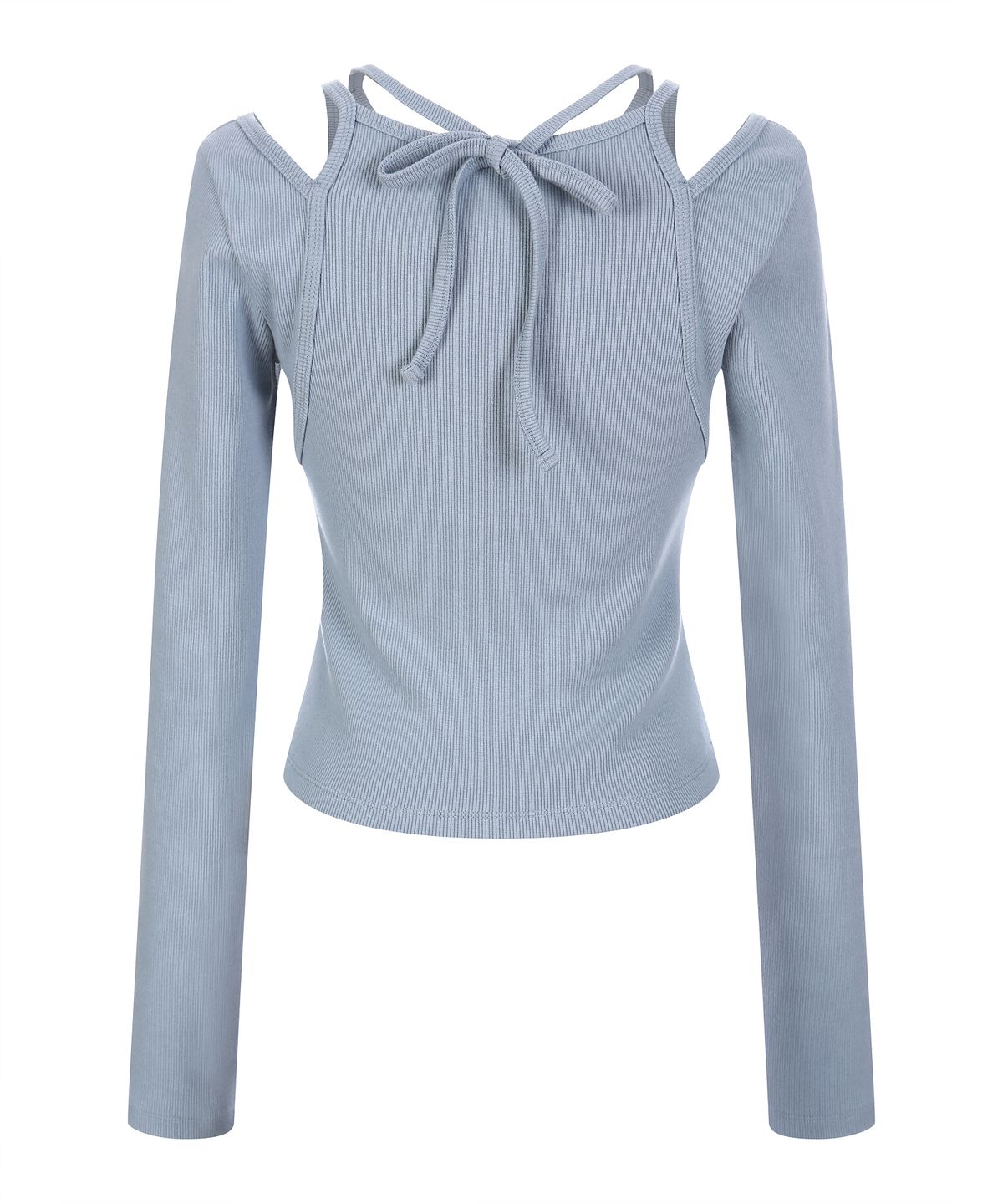 라라폭스(LALAFOX) SHOULDER SLIT HALTERNECK T-SHIRT SKYBLUE 숄더 슬릿 티셔츠 BQ4CL007