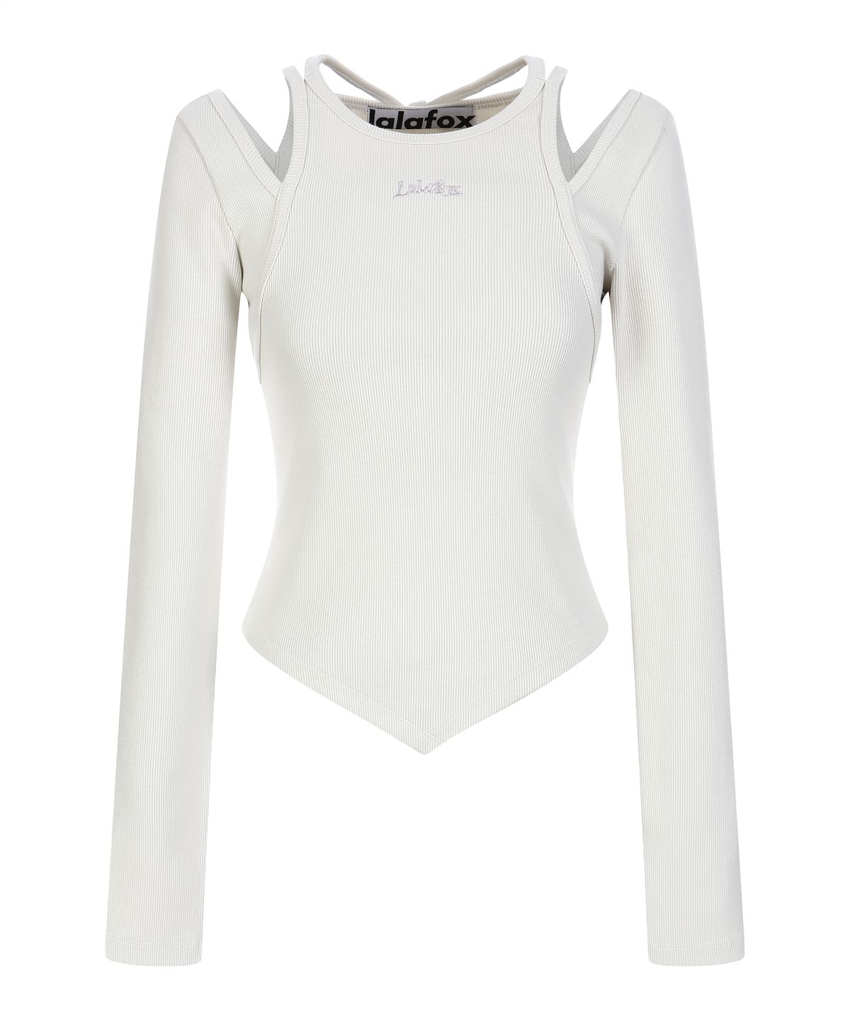 라라폭스(LALAFOX) SHOULDER SLIT HALTERNECK T-SHIRT CREAM BQ4CL008
