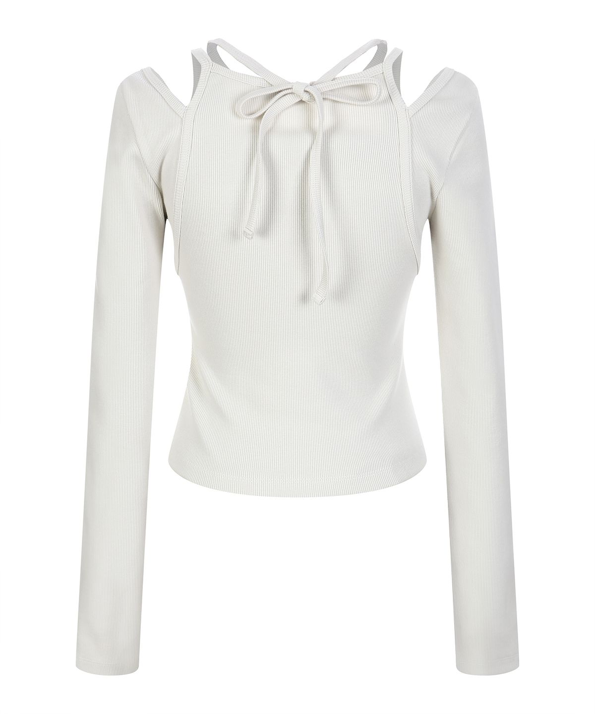 라라폭스(LALAFOX) SHOULDER SLIT HALTERNECK T-SHIRT CREAM BQ4CL008