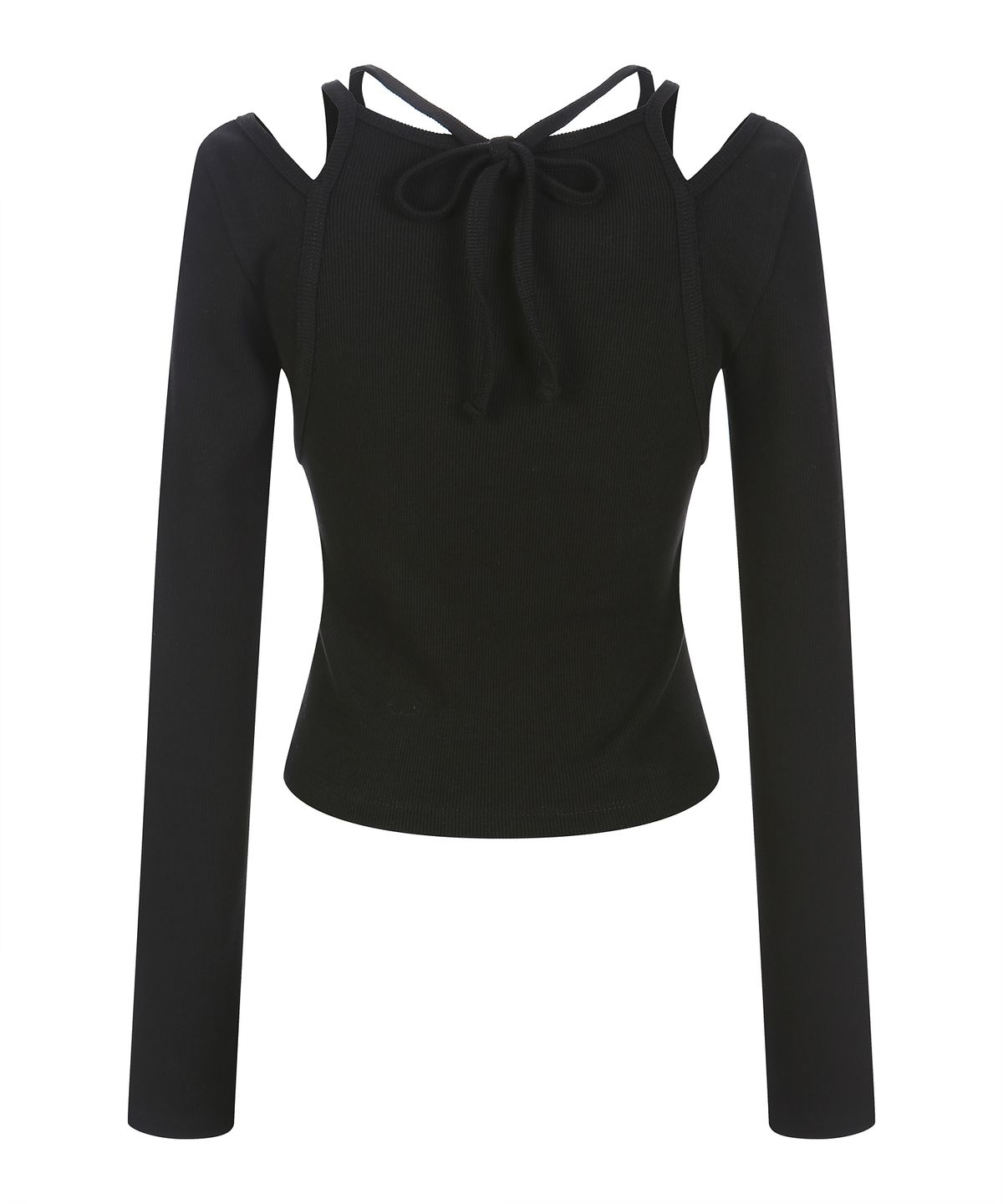 라라폭스(LALAFOX) SHOULDER SLIT HALTERNECK T-SHIRT BLACK BQ4CL009