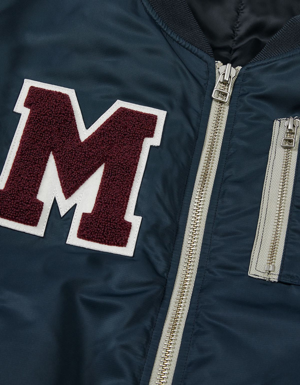 엠엠엘지(MMLG) [Mmlg] FAMILY NAME FLIGHT JACKET (NAVY)