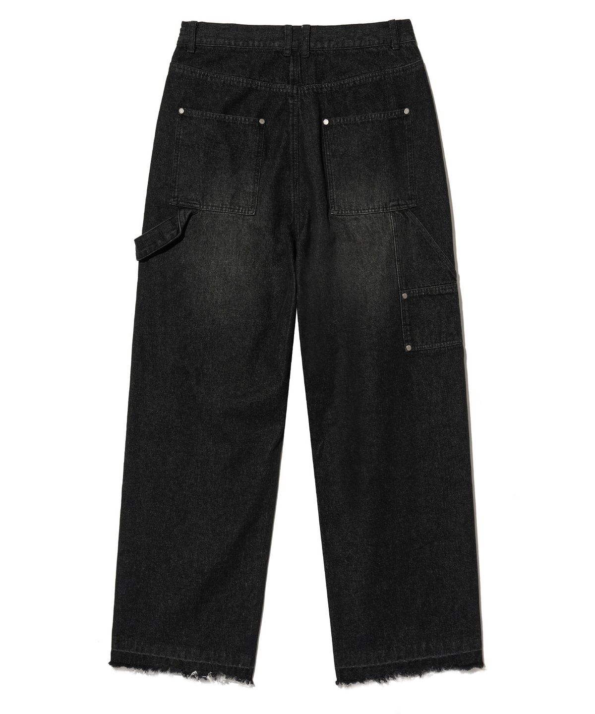 브라운브레스(BROWNBREATH) SPEAKER STRAIGHT PATCH JEAN - BLACK